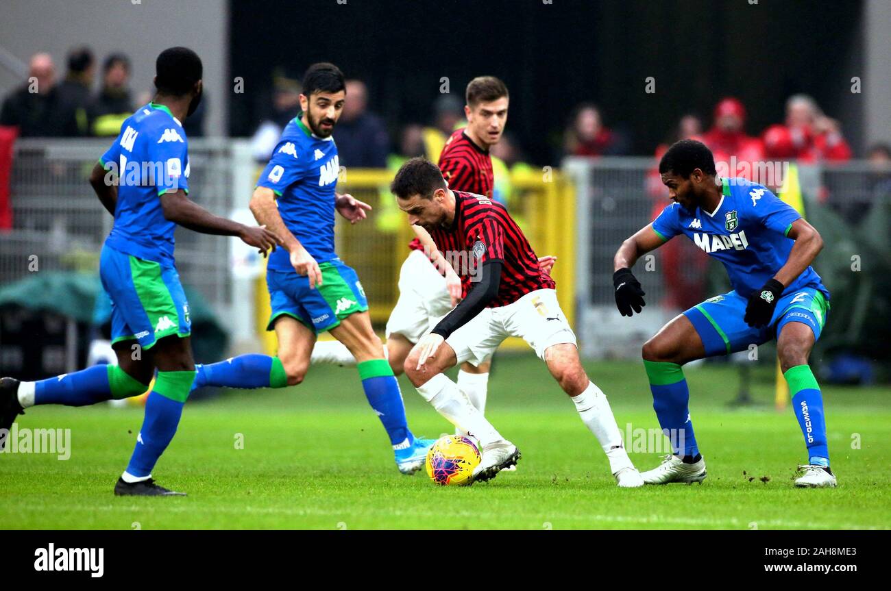 Milan, ITALIE - 15 décembre 2019: Giacomo Bonaventura en action pendant la série A 2019/2020 MILAN / SASSUOLO au stade San Siro. Banque D'Images