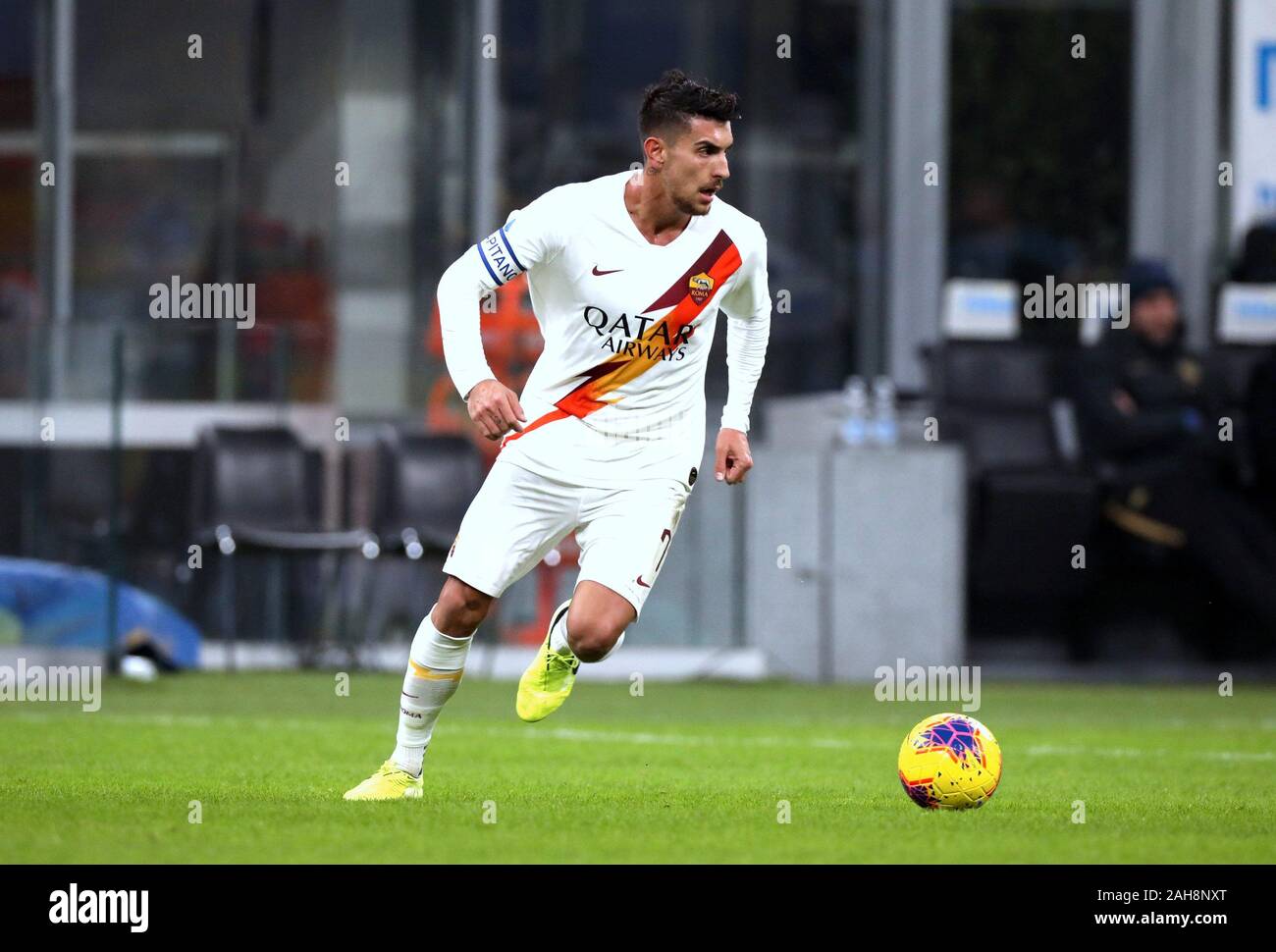 Milan, ITALIE - 06 décembre 2019: Lorenzo Pellegrini en action pendant la série A 2019/2020 INTER / ROMA au stade San Siro. Banque D'Images