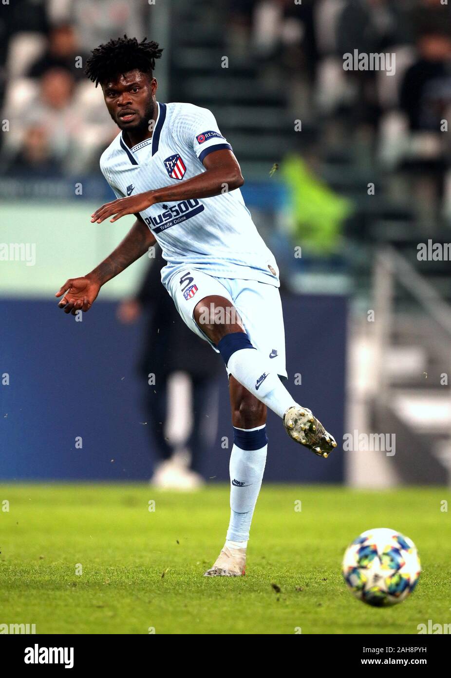 Turin, ITALIE - 26 novembre 2019 : Thomas en action pendant la Ligue des Champions de l'UEFA 2019/2020 JUVENTUS / ATLETICO de MADRID au stade Allianz. Banque D'Images