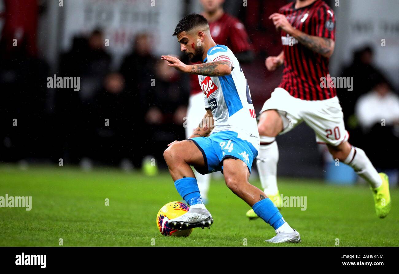 Milan, ITALIE - 23 novembre 2019: Lorenzo Insigne en action pendant la série A 2019/2020 MILAN / NAPLES au stade San Siro. Banque D'Images