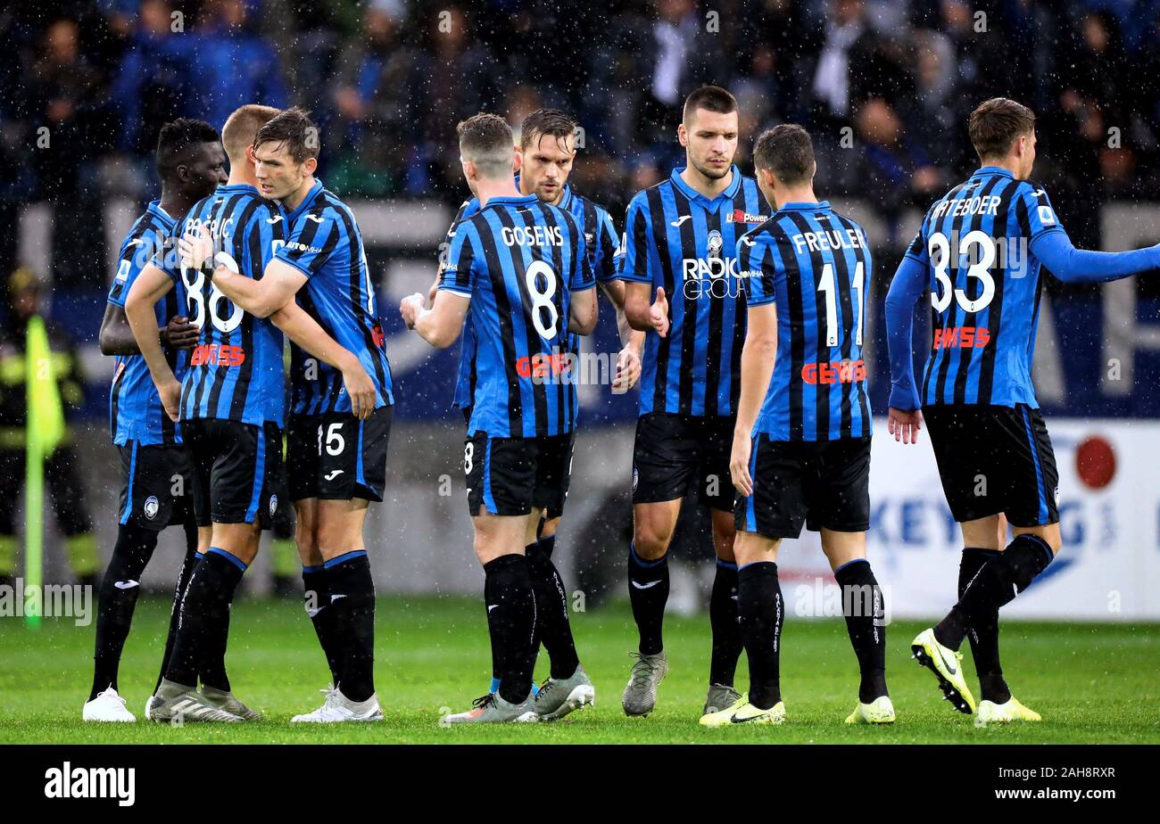 Bergame, ITALIE - 23 novembre 2019: Les joueurs Atalanta se réunissent avant le match Serie A 2019/2020 ATALANTA / JUVENTUS au stade Ateti Azzurri d'Italia Banque D'Images