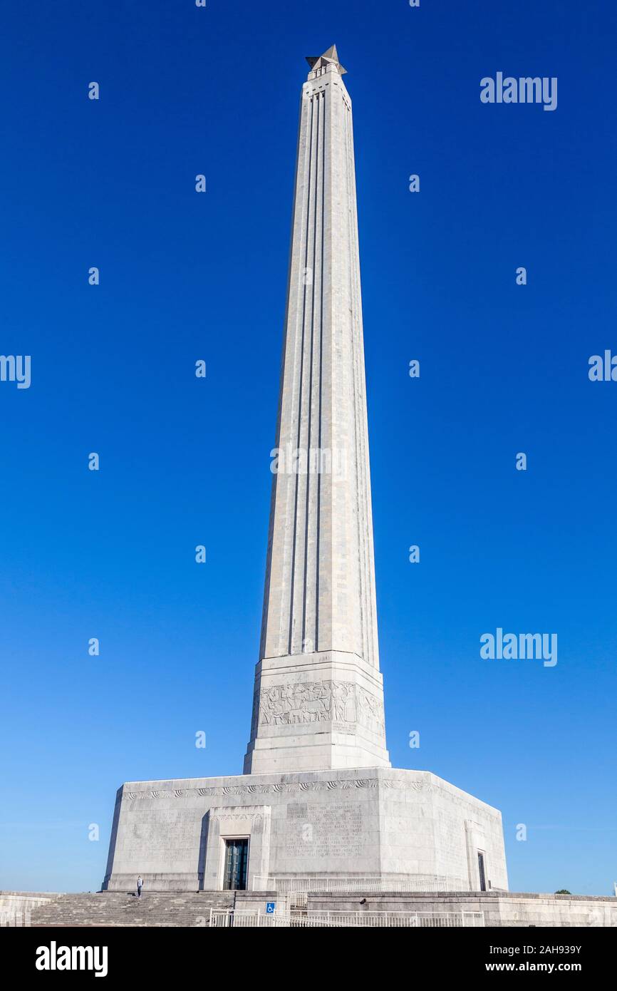 San Jacinto Monument dans le San Jacinto Battleground State Historic Site, près de Houston, Texas. Commémore la Bataille de San Jacinto. Banque D'Images