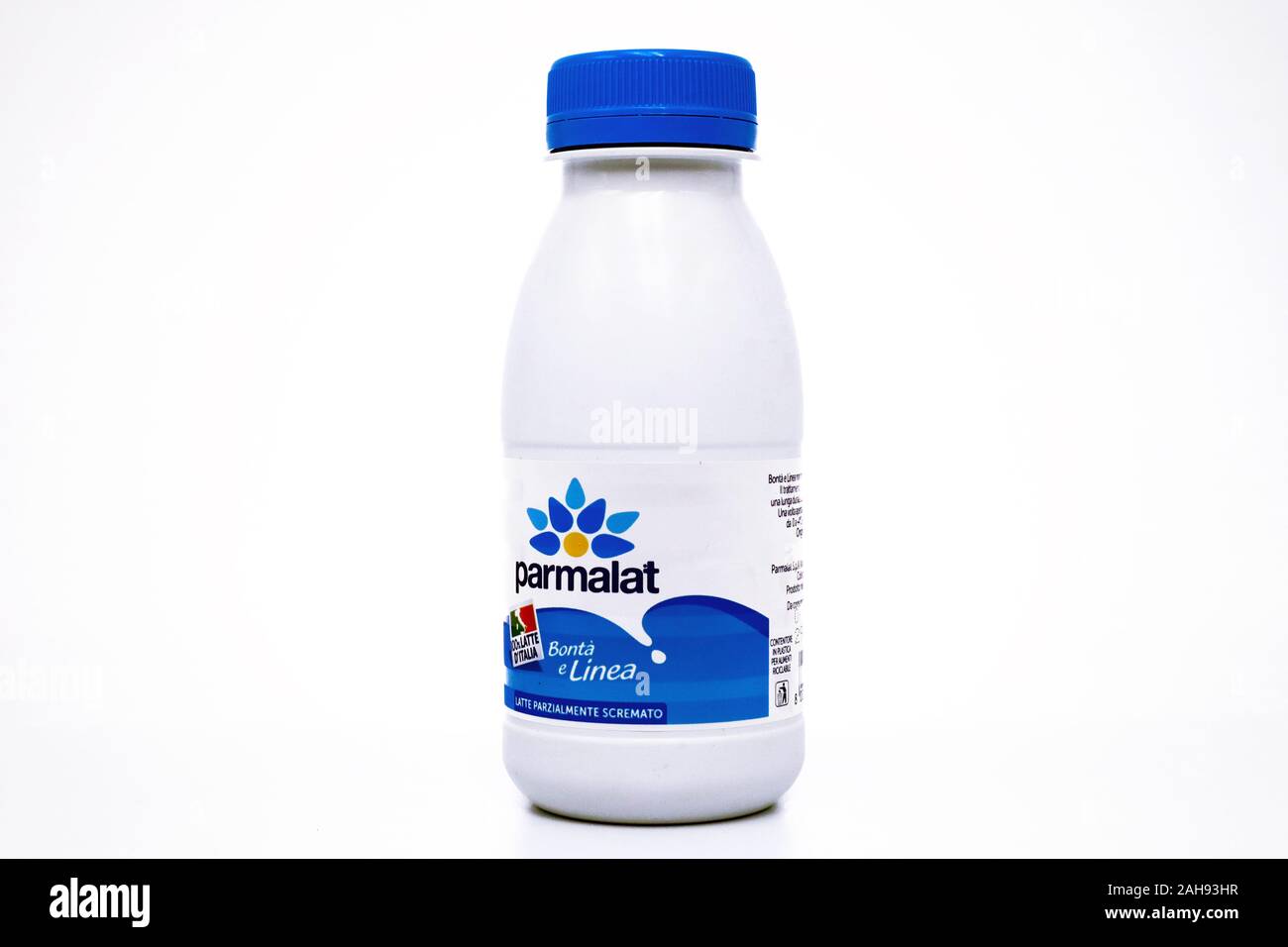 L'italien Parmalat à faible teneur en matières grasses du lait pasteurisé Banque D'Images