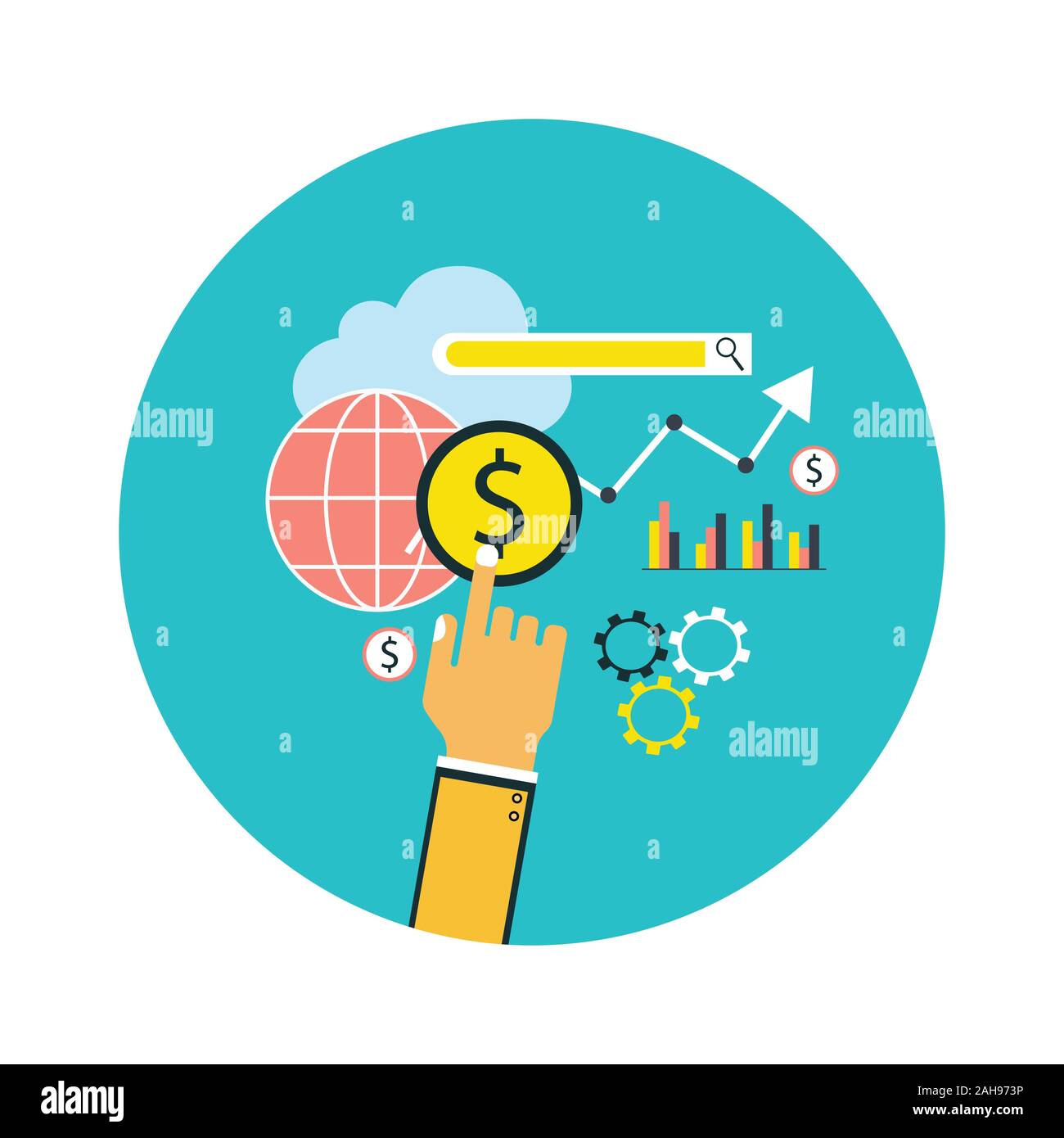 Le salaire par Clic concept Banque D'Images