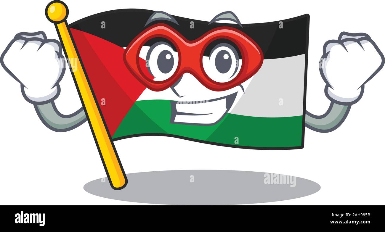 Une photo d'un drapeau palestine Faire défiler vêtu comme un super héros Illustration de Vecteur