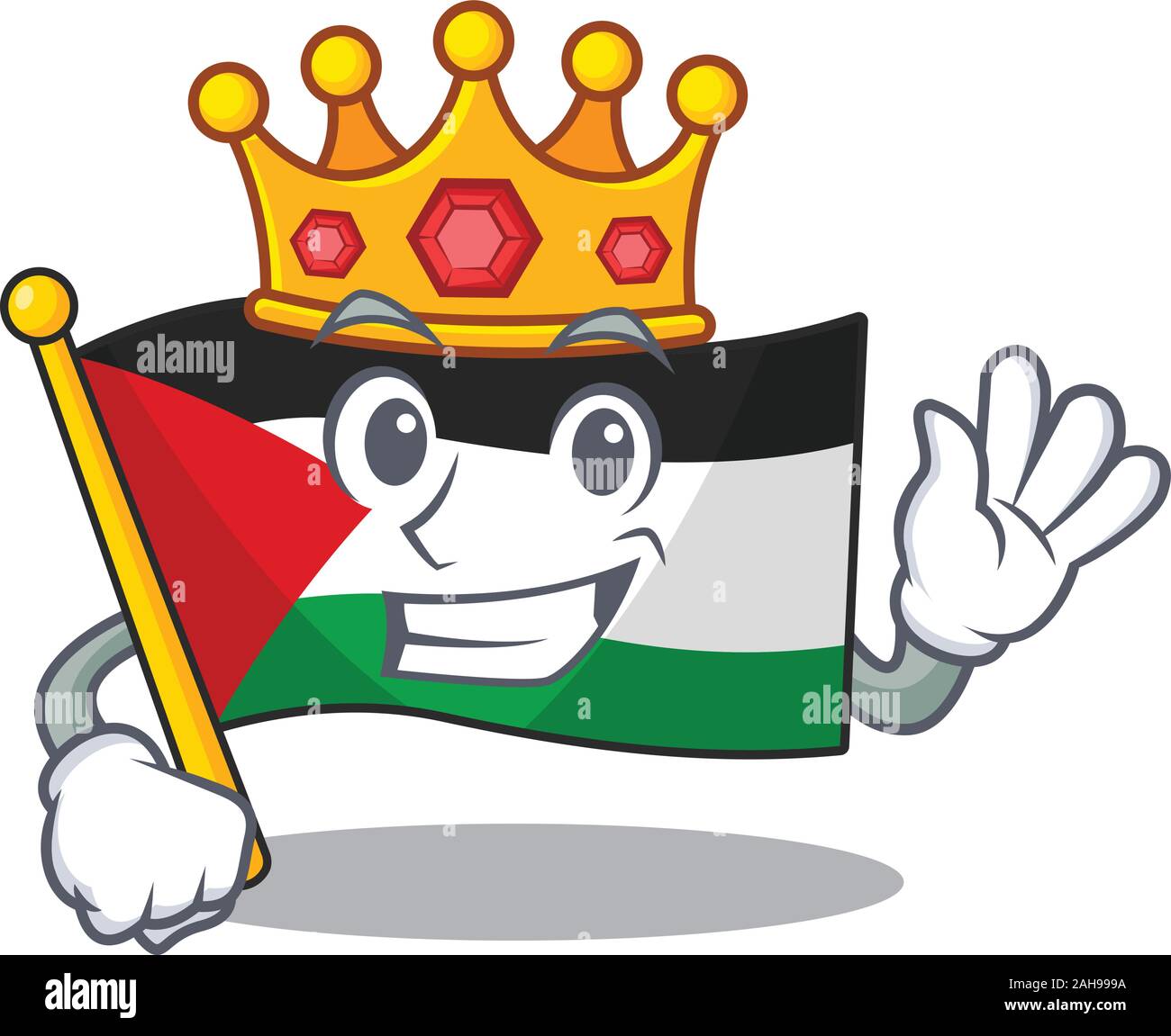 Faire défiler une Palestine drapeau du Roi stylisé sur cartoon character design Illustration de Vecteur