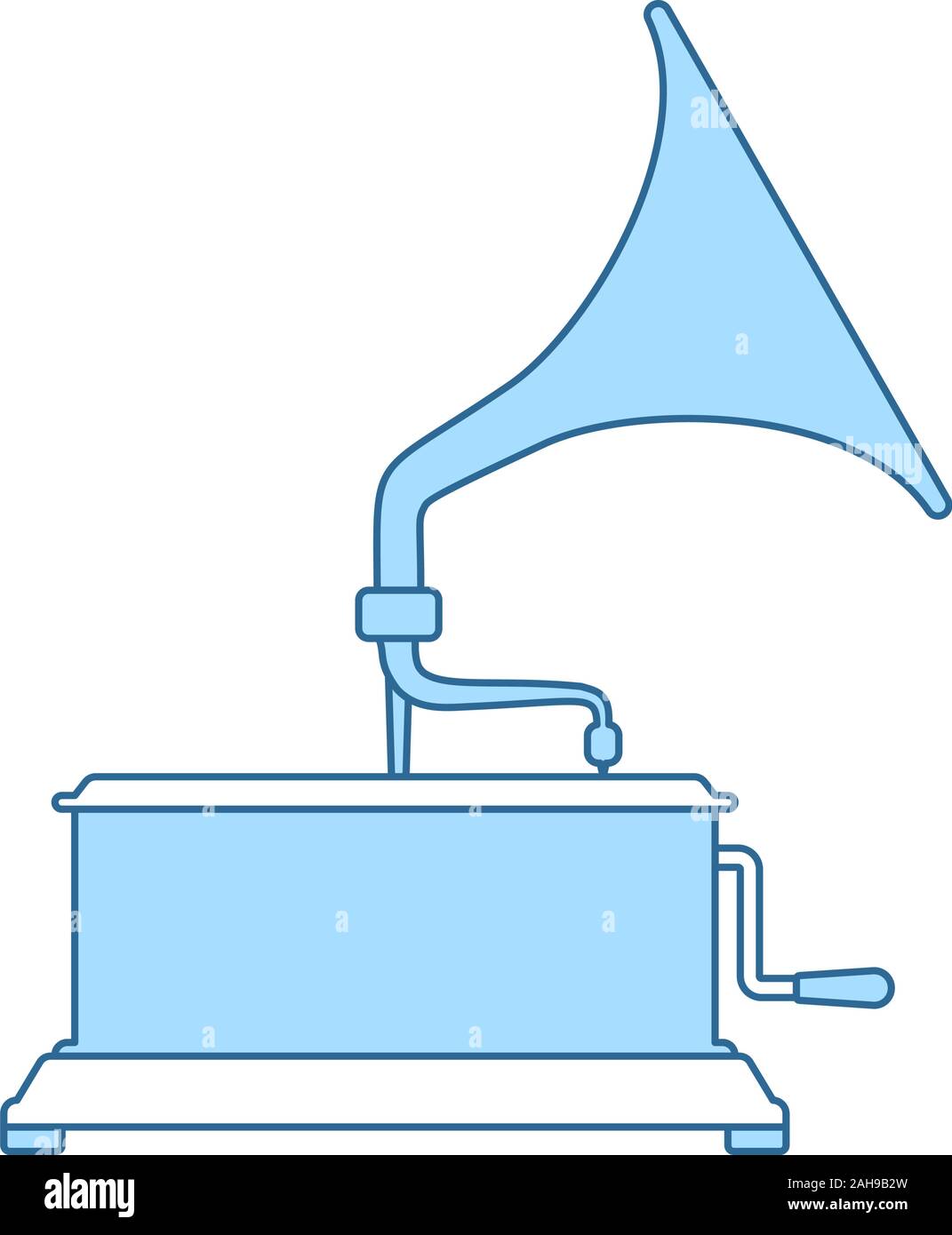 L'icône de gramophone. Fine ligne de remplissage bleu avec Design. Vector Illustration. Illustration de Vecteur