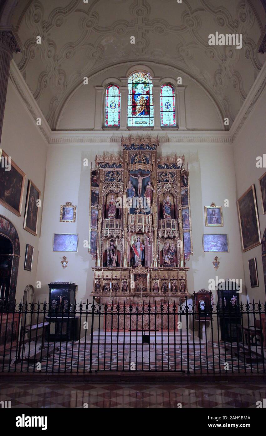 Chapelle de Sainte Barbara à la Cathédrale Notre Dame de l'Incarnation / 'la Cathédrale' dans le centre-ville de Malaga Costa del Sol Andalousie Espagne Banque D'Images