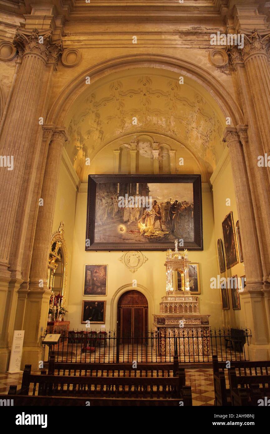 Chapelle de la Vierge des rois de la cathédrale de Notre Dame de l'Incarnation, "La Cathédrale" dans le centre-ville de Malaga Costa del Sol Andalousie Espagne Banque D'Images