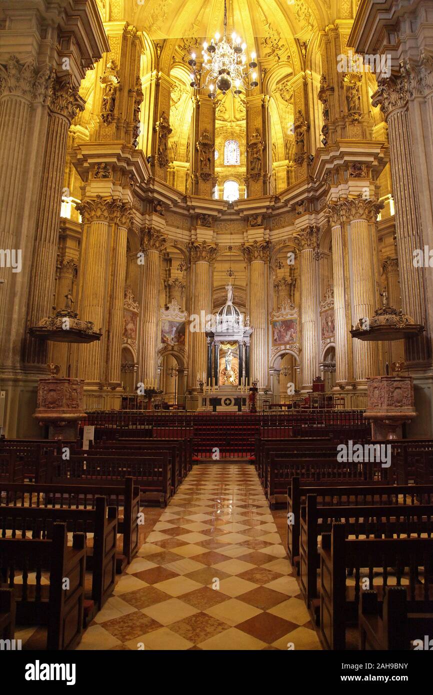 Grande chapelle à la Cathédrale de Notre Dame de l'Incarnation / 'la Cathédrale' dans le centre-ville de Malaga Costa del Sol Andalousie Espagne Banque D'Images