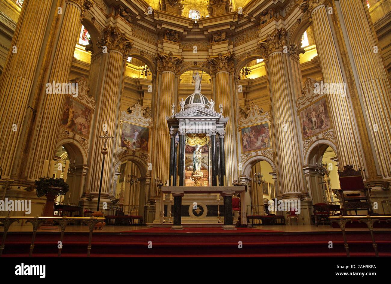 Grande chapelle à la Cathédrale de Notre Dame de l'Incarnation / 'la Cathédrale' dans le centre-ville de Malaga Costa del Sol Andalousie Espagne Banque D'Images