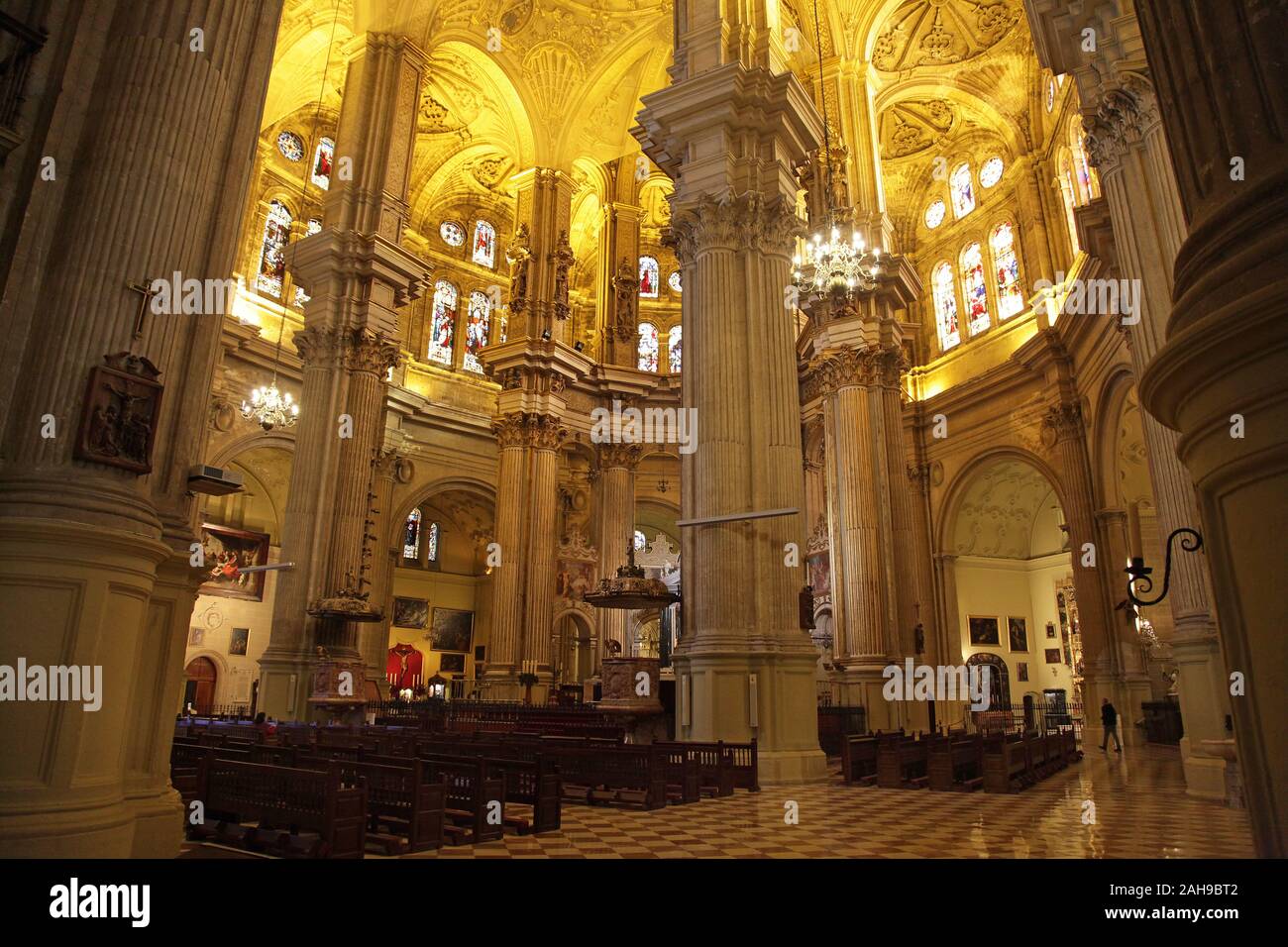 Grande chapelle à la Cathédrale de Notre Dame de l'Incarnation / 'la Cathédrale' dans le centre-ville de Malaga Costa del Sol Andalousie Espagne Banque D'Images