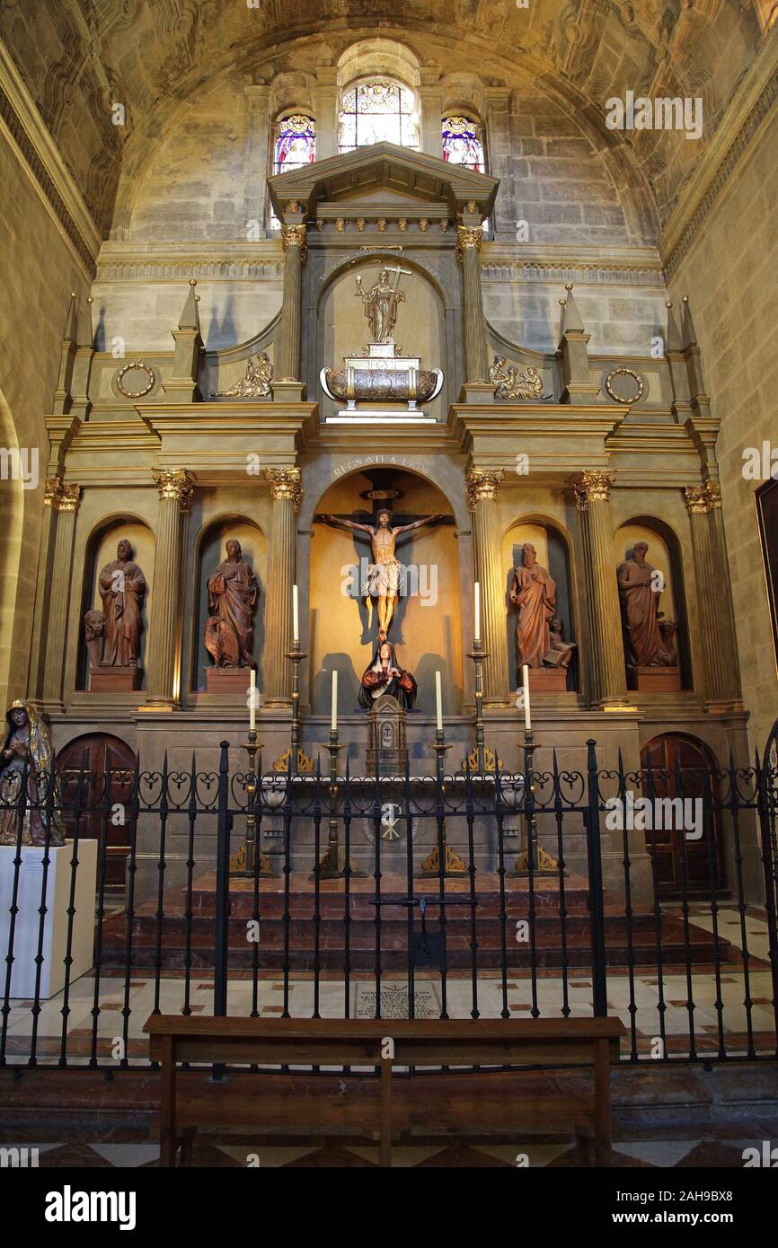 Chapelle du Christ des victoires à la Cathédrale Notre Dame de l'Incarnation / 'la Cathédrale' dans le centre-ville de Malaga Andalousie Espagne Banque D'Images