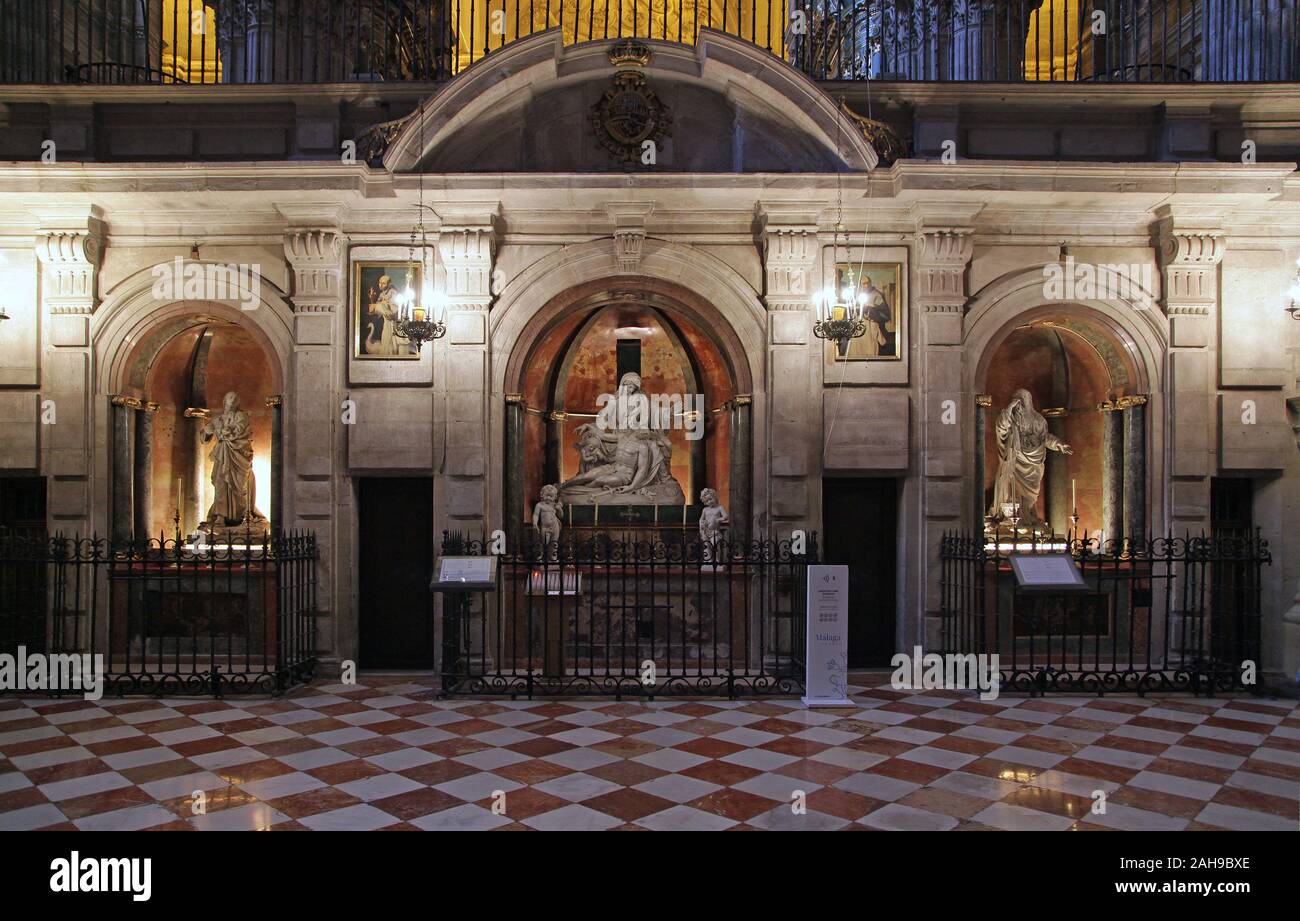 Chapelles des Retrochoir à la Cathédrale Notre Dame de l'Incarnation / 'la Cathédrale' dans le centre-ville de Malaga Andalousie Espagne Banque D'Images