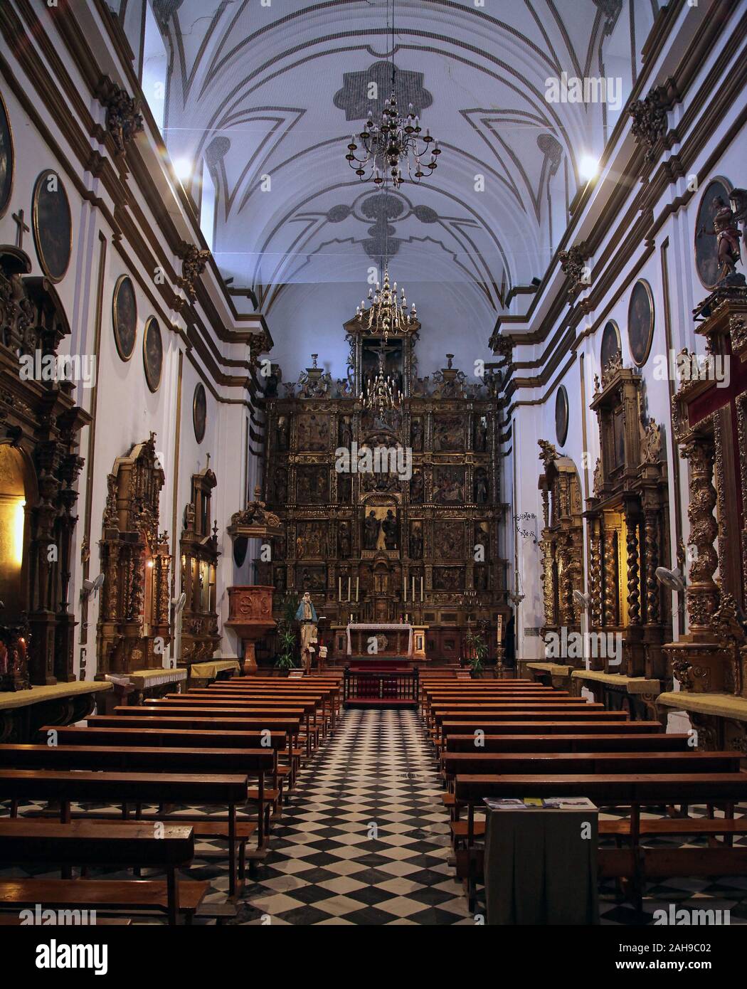 Intérieur de la Cathédrale Notre Dame de l'Incarnation / 'la Cathédrale' dans le centre-ville de Malaga Costa del Sol Andalousie Espagne Banque D'Images