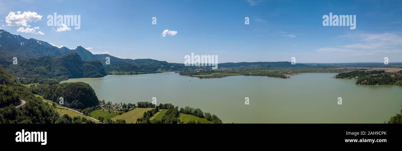 Lake Kochel, hautes-alpes, Haute-Bavière, Bavière, Allemagne Banque D'Images