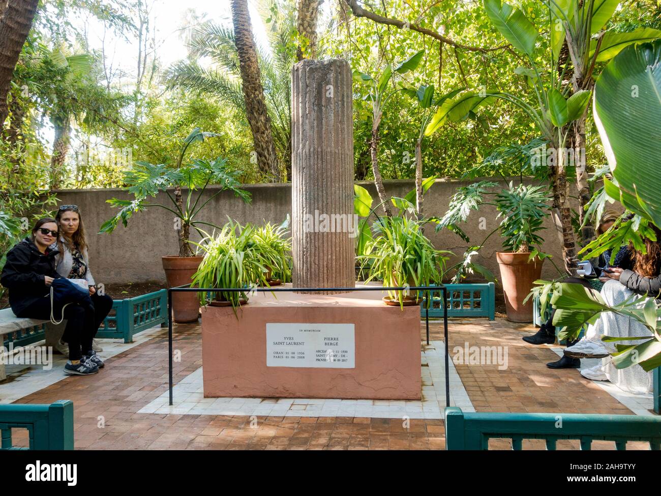Yves Saint Laurent memorial en jardin Majorelle, Majorelle. Marrakech, Gueliz, Maroc Banque D'Images