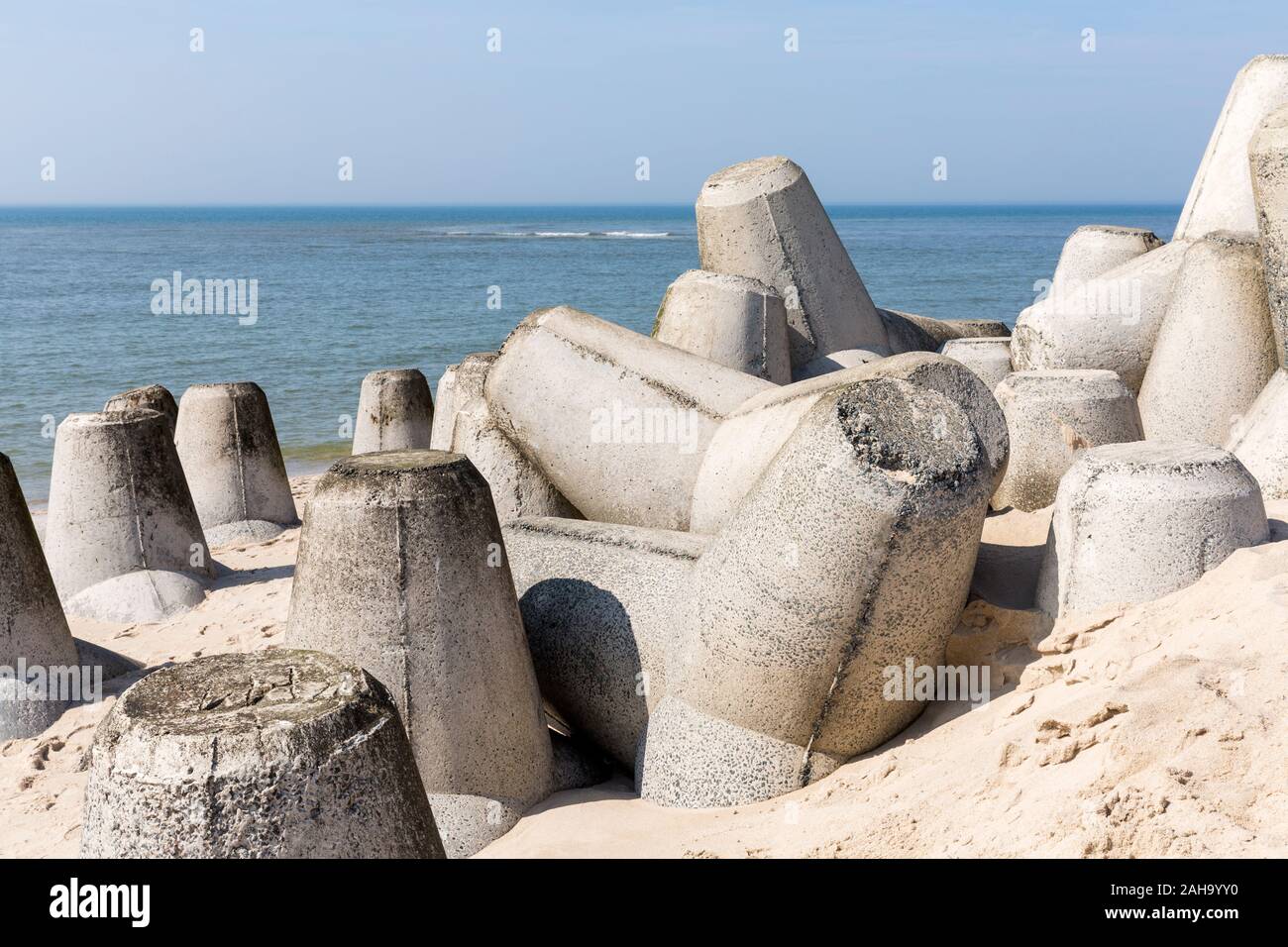 Hörnum Odde, Sylt, Tetrapoden, Strand, Meer, Küstenschutz, Allemagne Banque D'Images