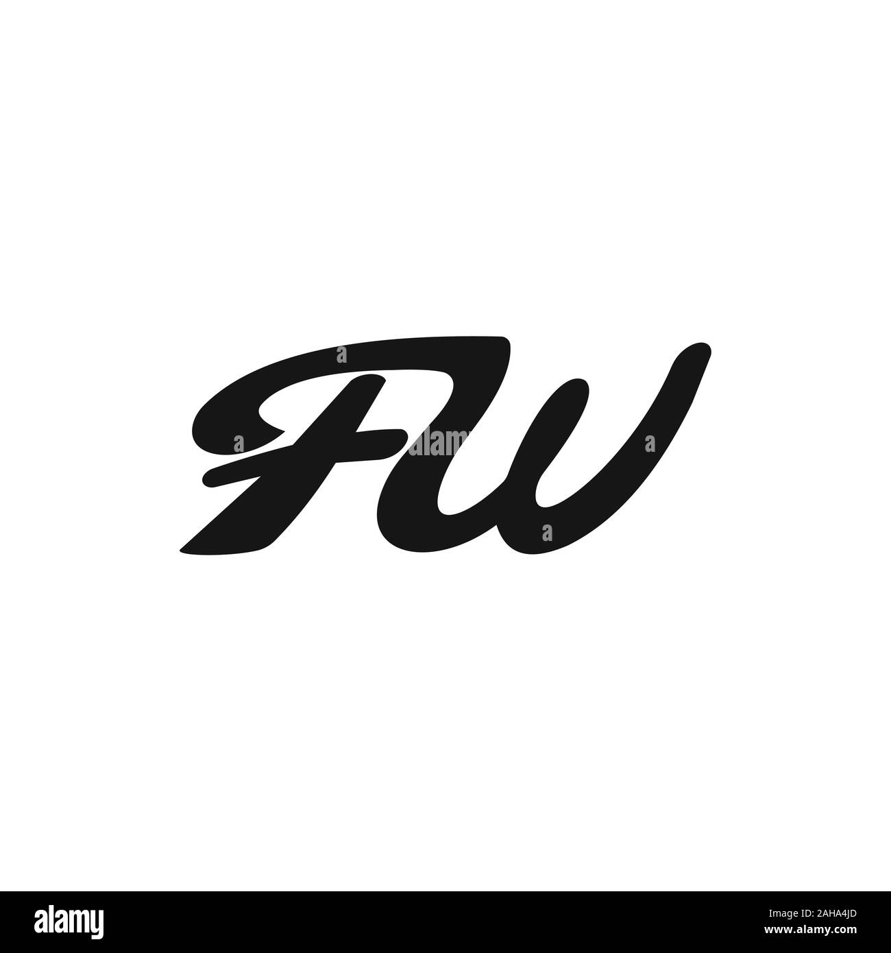 Lettre initiale fw ou modèle de conception de logo wf Illustration de Vecteur