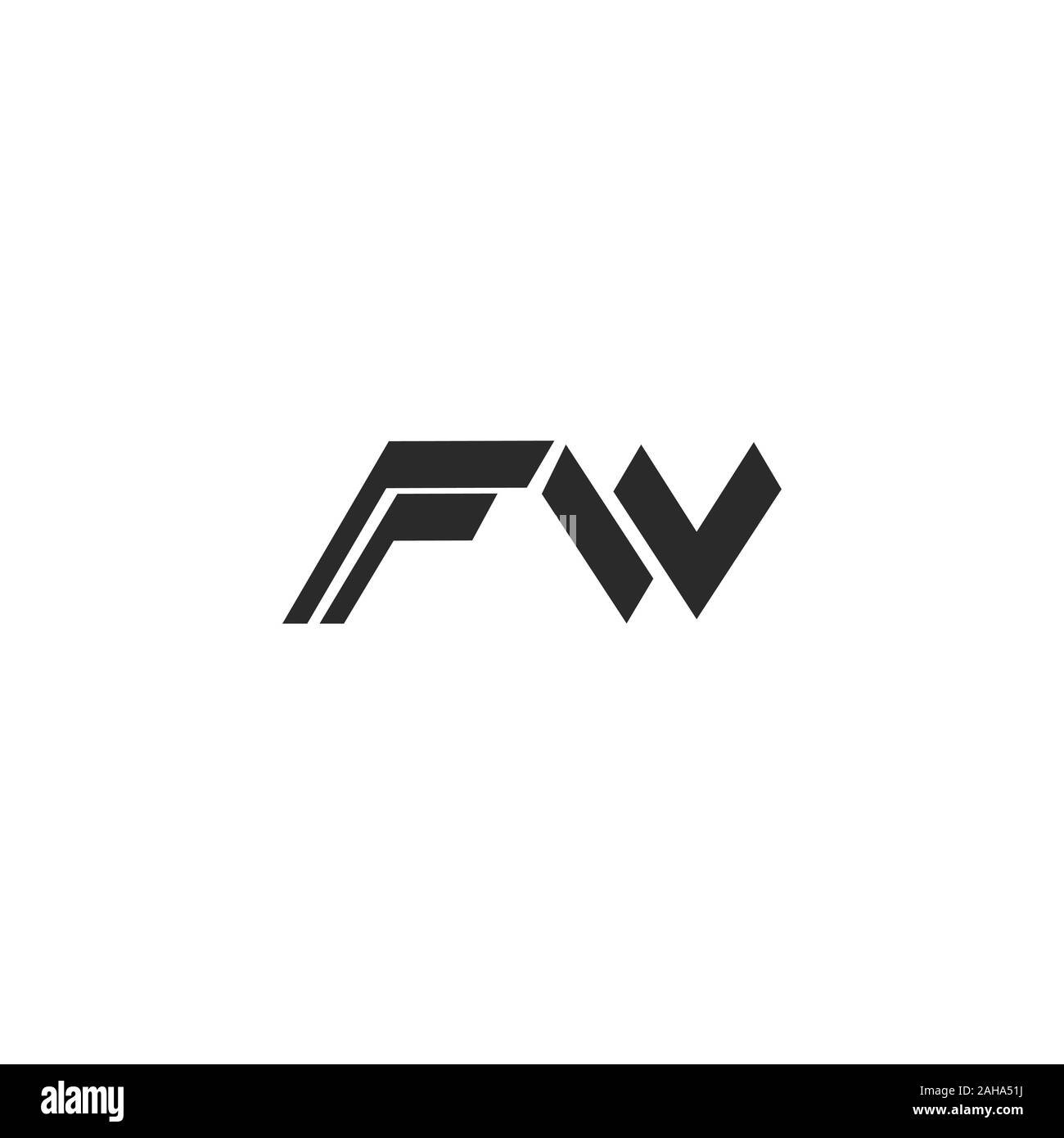 Lettre initiale fw ou modèle de conception de logo wf Illustration de Vecteur