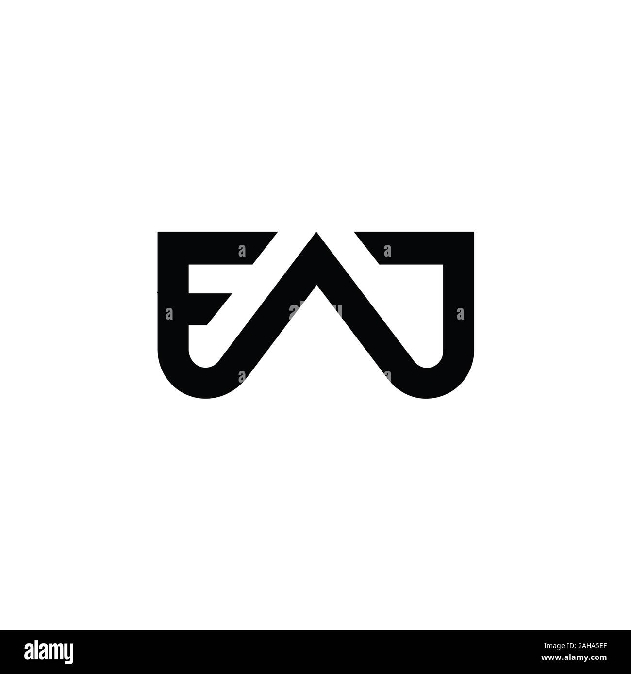 Lettre initiale fw ou modèle de conception de logo wf Illustration de Vecteur