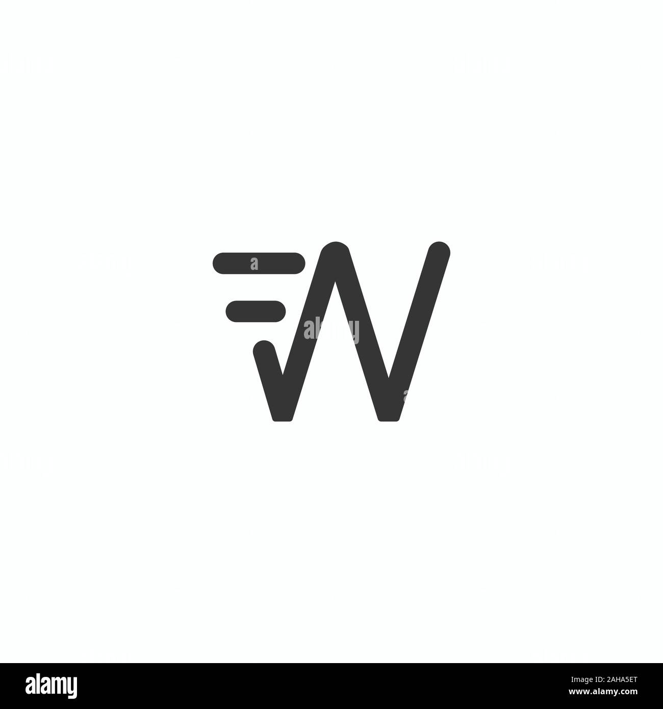 Lettre initiale fw ou modèle de conception de logo wf Illustration de Vecteur