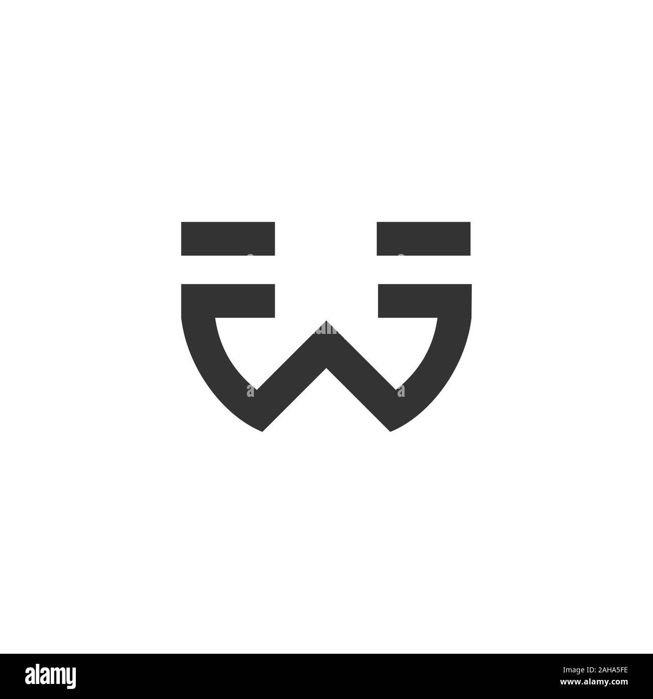 Lettre initiale fw ou modèle de conception de logo wf Illustration de Vecteur