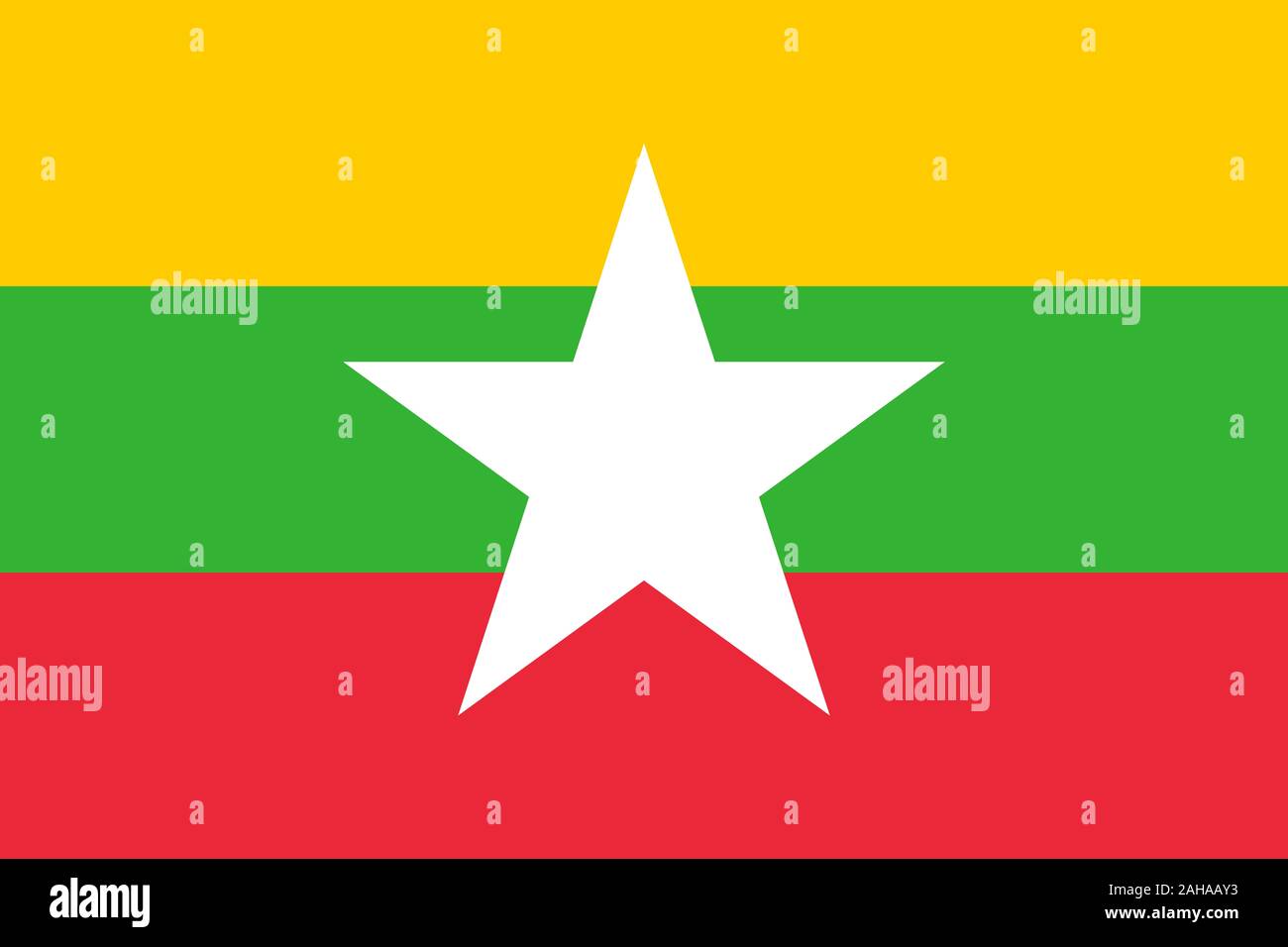 Grande télévision officielle drapeau de Myanmar l'horizontale Banque D'Images
