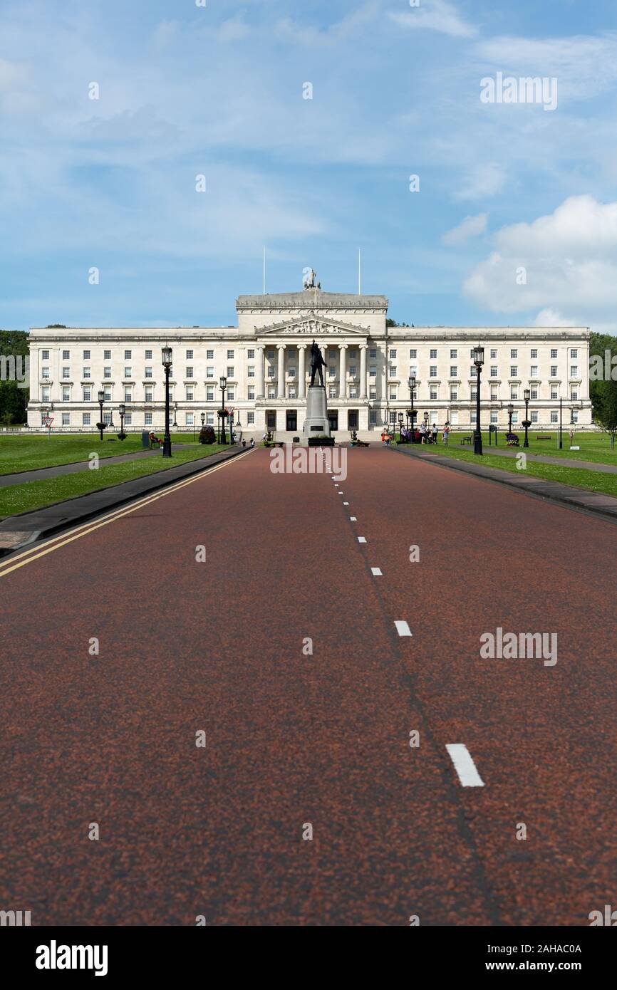 15.07.2019, Belfast, Irlande du Nord, Grande-Bretagne - Stormont Castle, siège de l'Assemblée d'Irlande du Nord et le gouvernement de l'Irlande du Nord, quand Banque D'Images