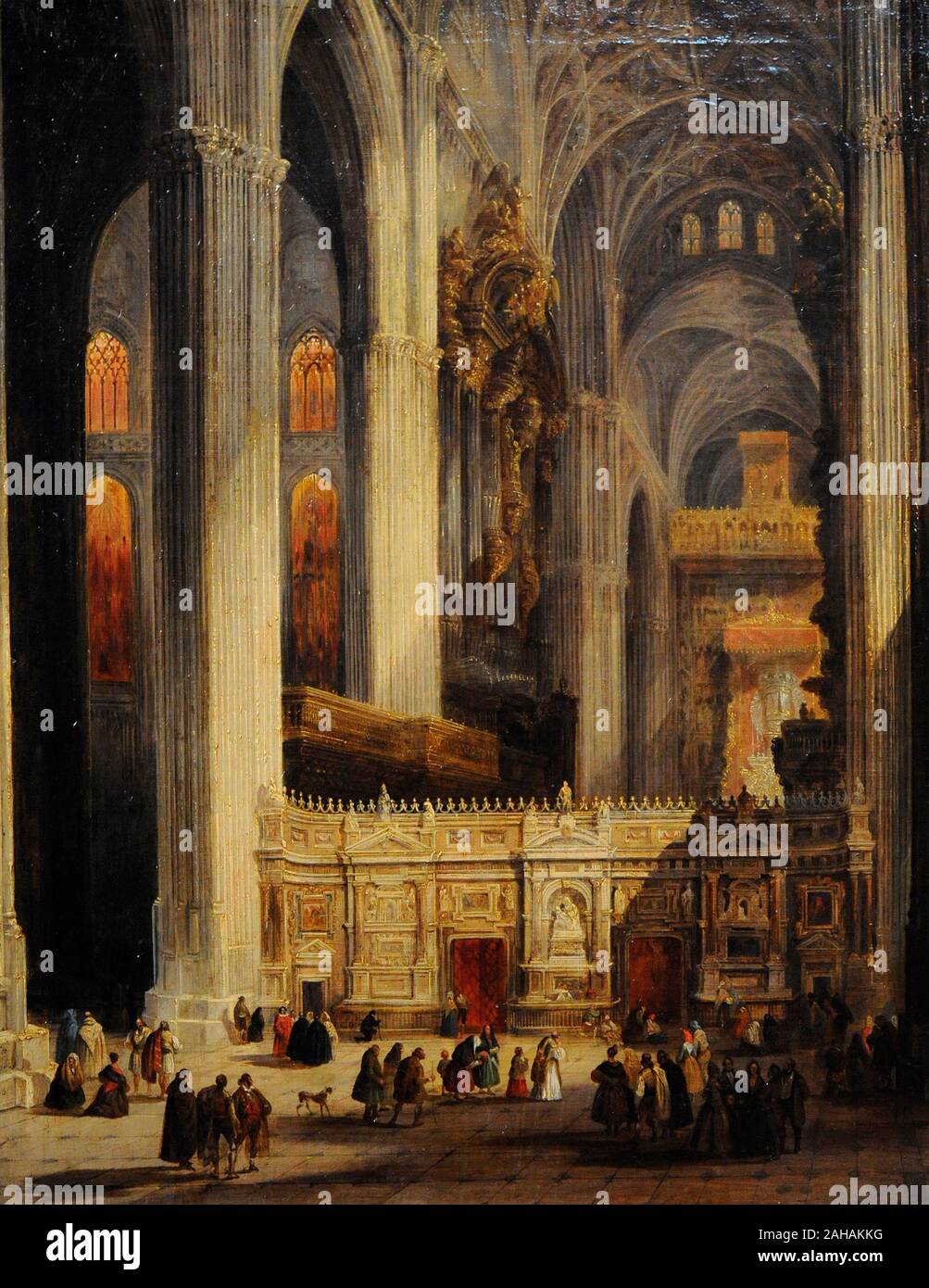 Jenaro Perez Villaamil (1807-1854). Peintre espagnol. Intérieur de la Cathédrale de Séville, 1838. Musée du Romantisme. Madrid. L'Espagne. Banque D'Images