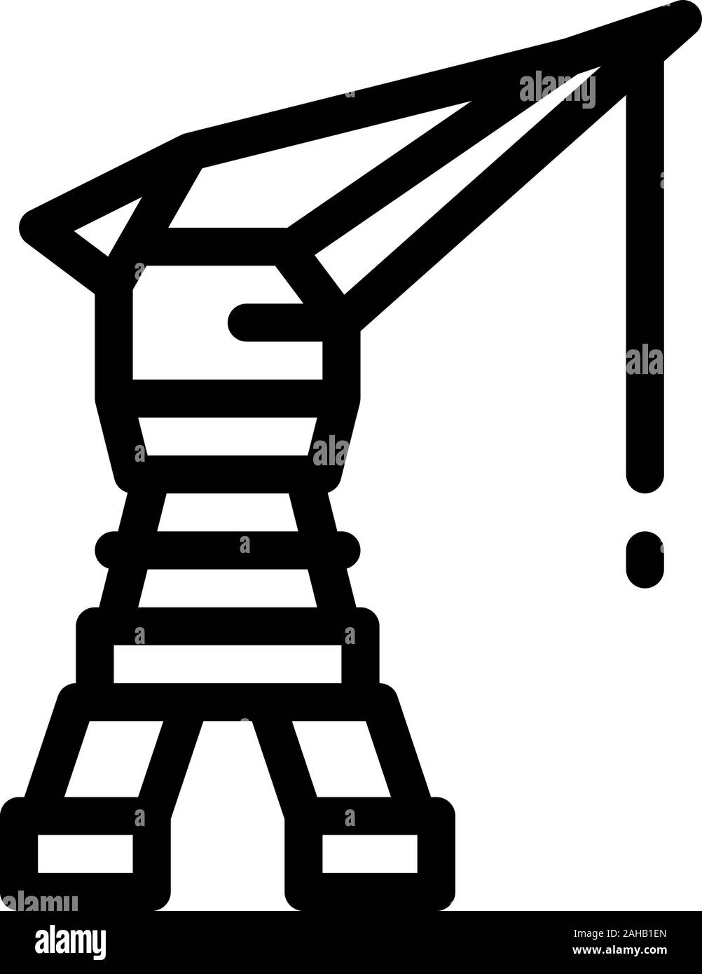 Grue portuaire vecteur icône Illustration Contour Illustration de Vecteur