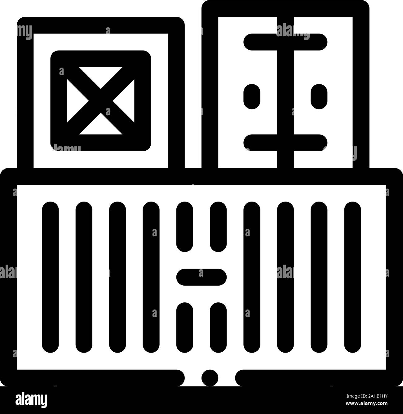 Les conteneurs de fret vecteur icône Illustration Contour Illustration de Vecteur