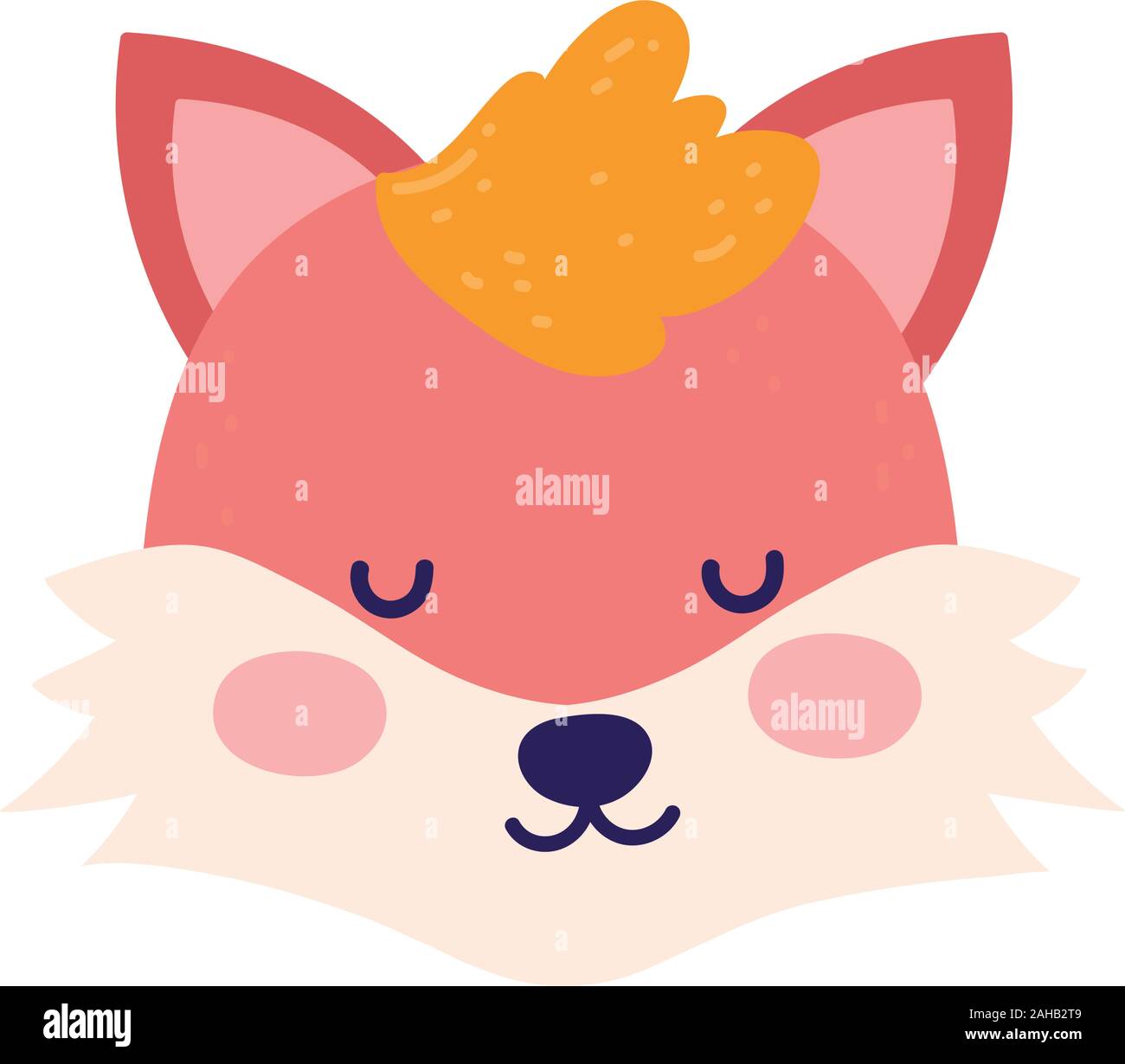 Tete De Douche De Bebe Mignon Fox Fermer Les Yeux Animal Cartoon Vector Illustration Image Vectorielle Stock Alamy