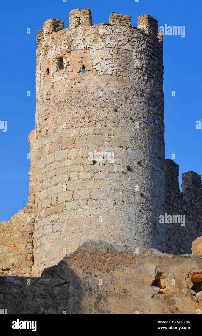 Le Château des Templiers et mauresque (dixième du 13e siècle) d'Alcala de Xivert, région de Valence (est de l'Espagne) Banque D'Images