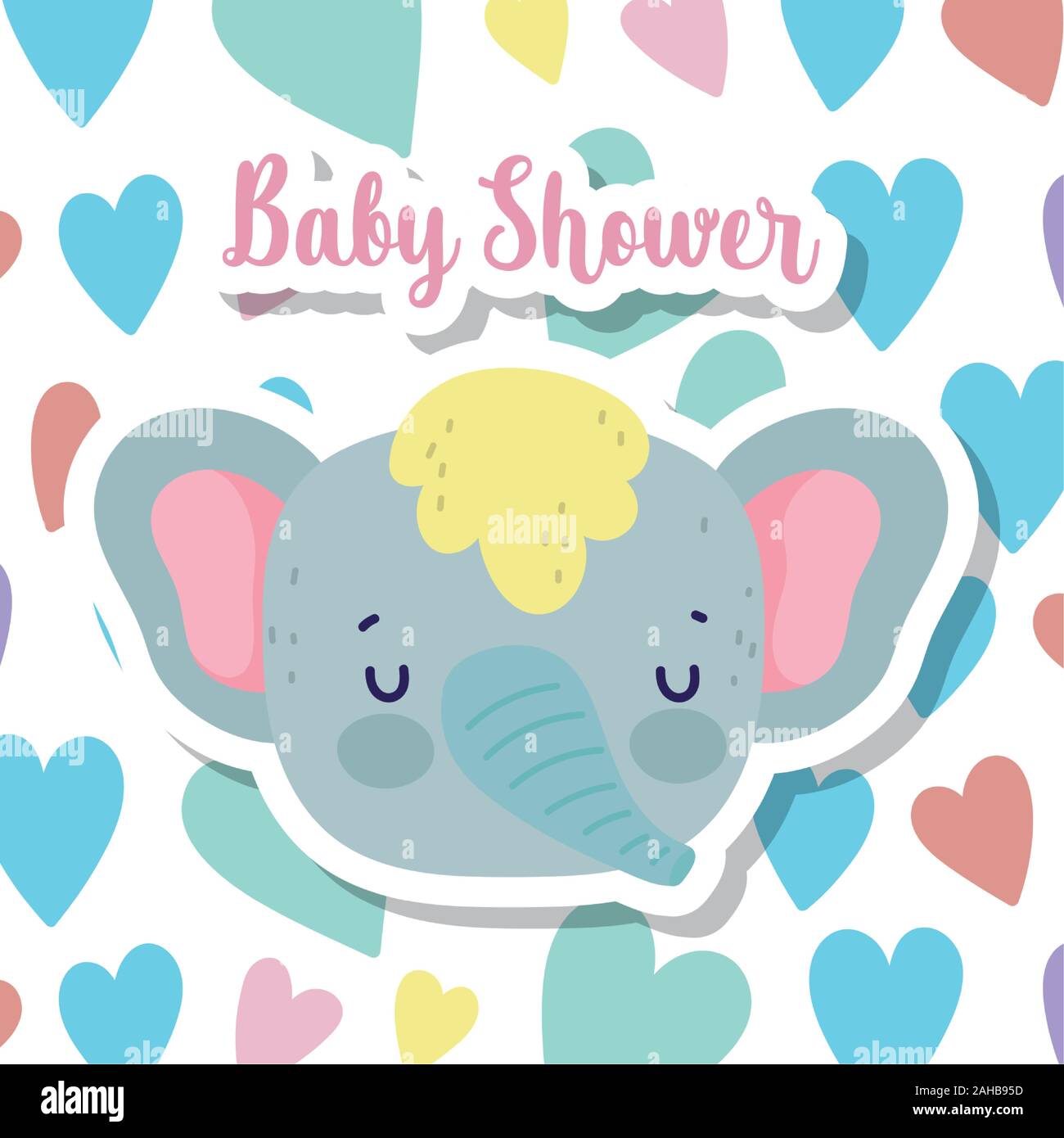 Toile de fond de douche de bébé tournesol et bel éléphant