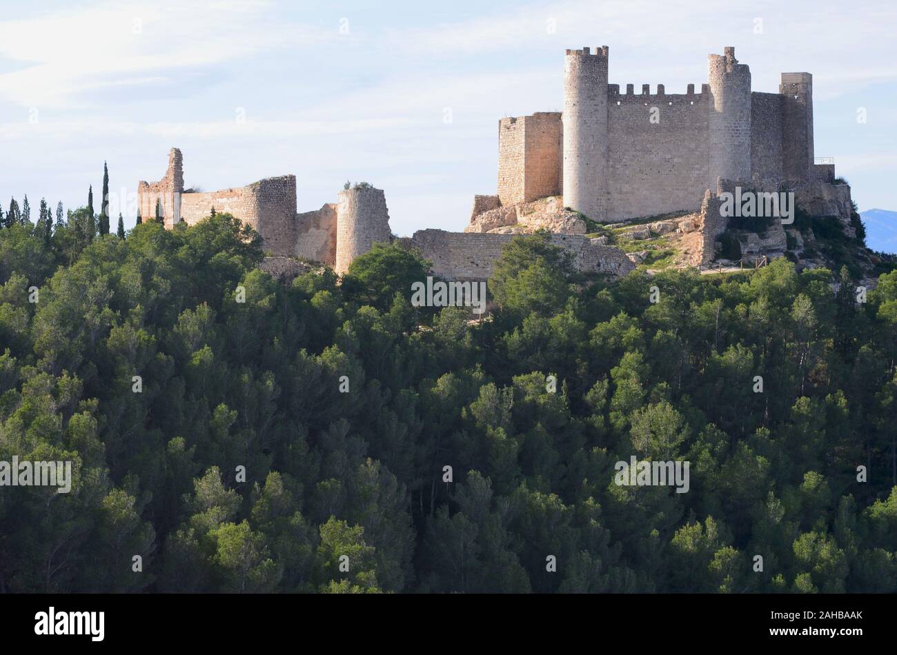 Le Château des Templiers et mauresque (dixième du 13e siècle) d'Alcala de Xivert, région de Valence (est de l'Espagne) Banque D'Images