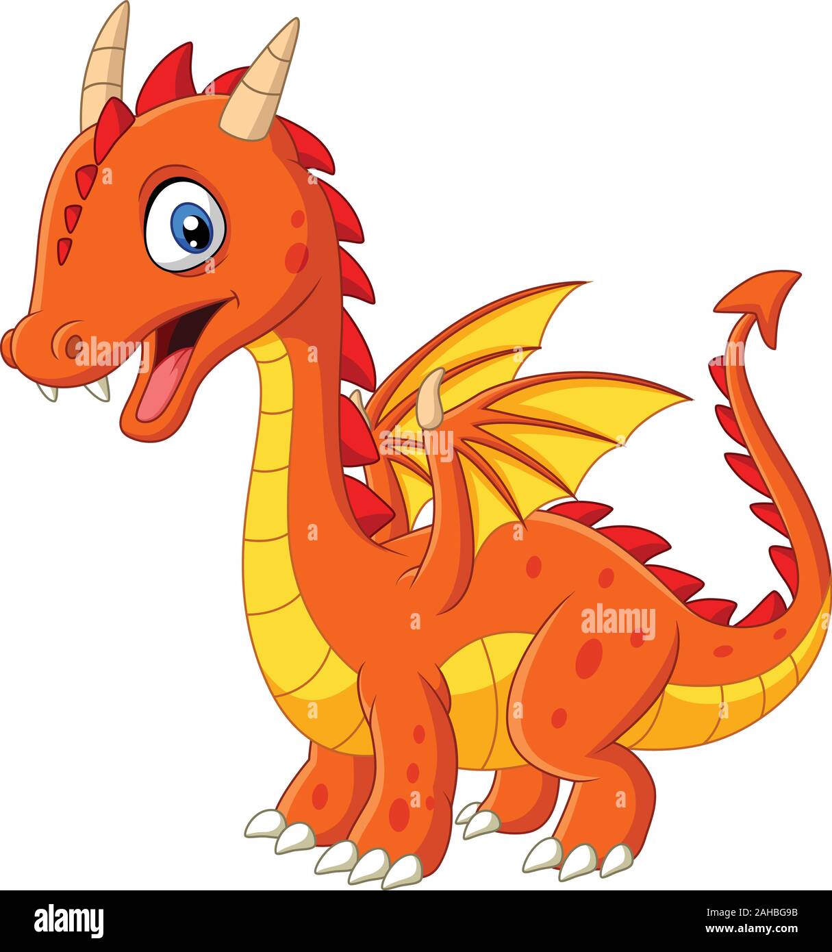 Créature Fantastique De Mignon Petit Dragon Au Nez Rouge Sur Fond Blanc Ai Generative 38610062
