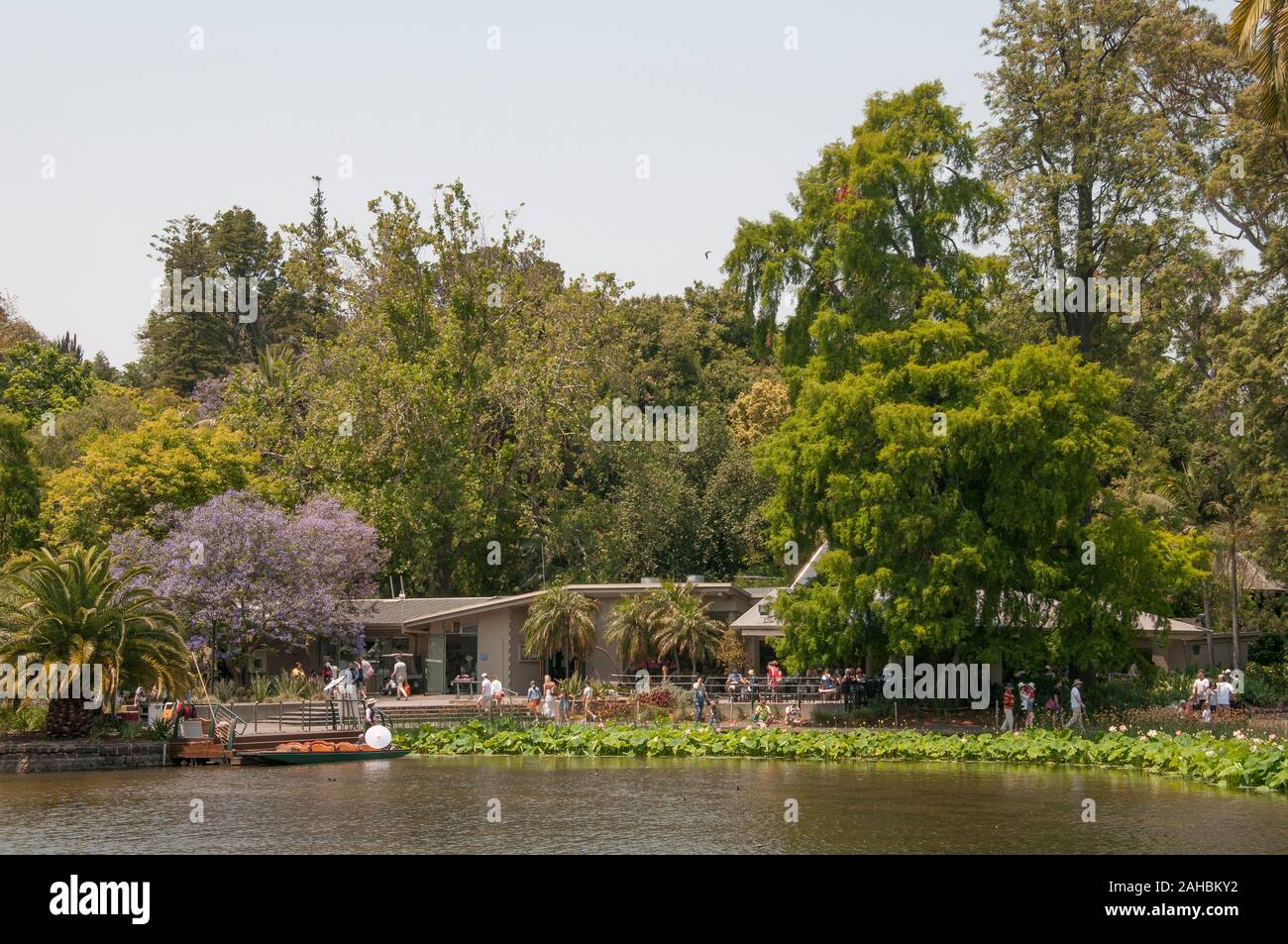 La terrasse du café à la Royal Botanic Gardens, Melbourne, Australie Banque D'Images