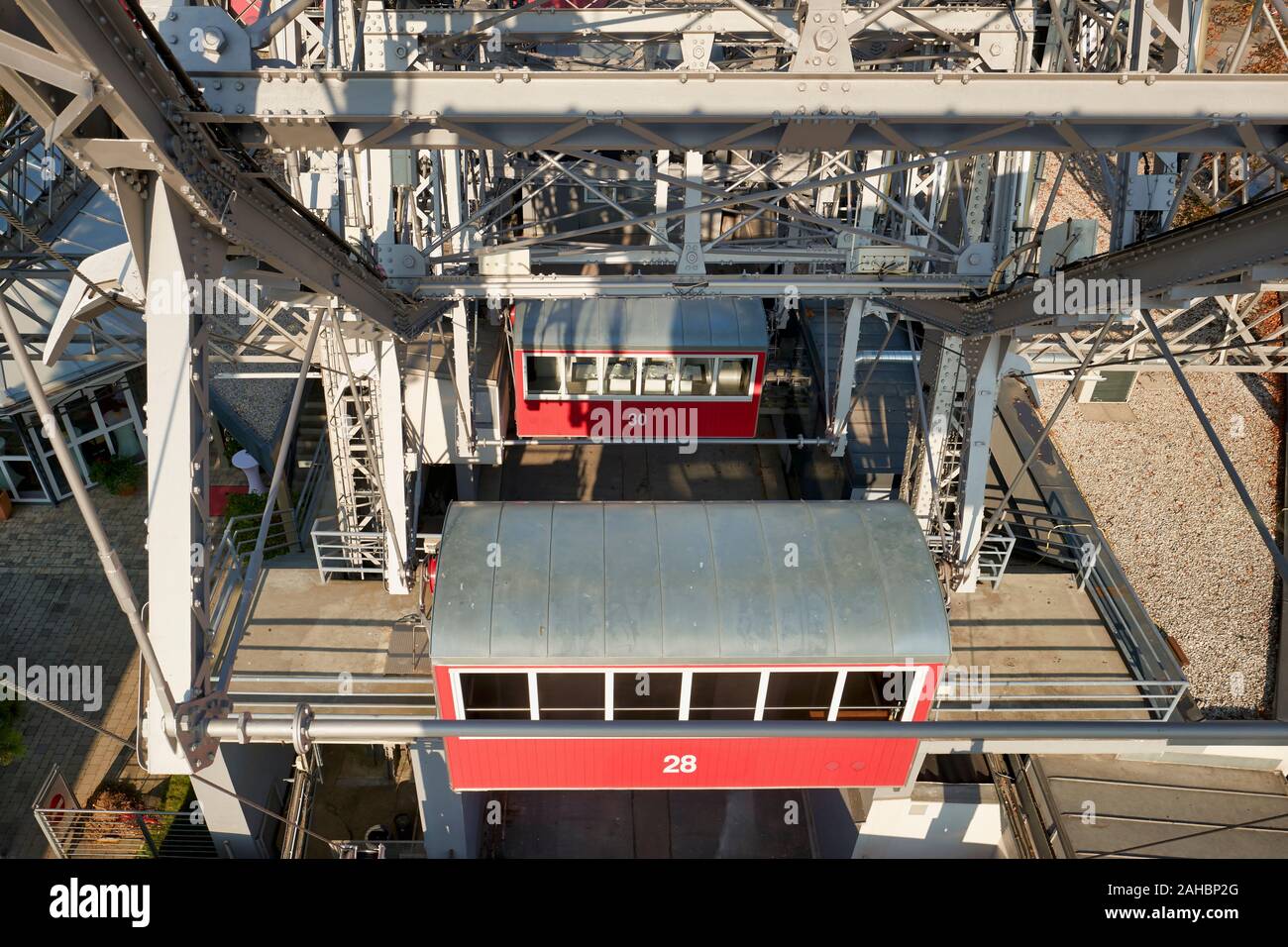 Roue Panoramique Riesenrad. Prater Parc. La grande roue la plus ancienne dans le monde. Vienne Autriche Banque D'Images