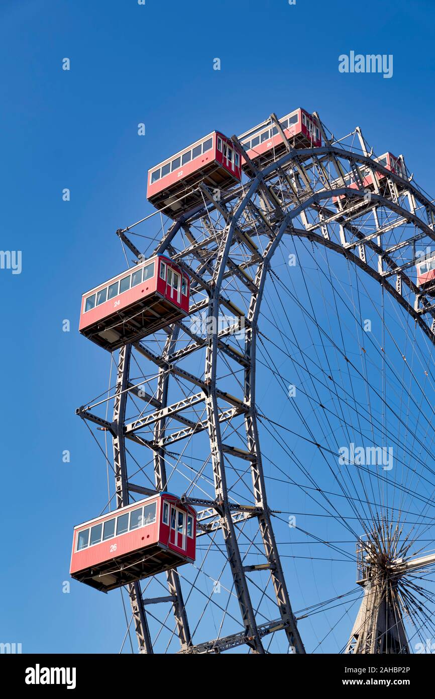 Roue Panoramique Riesenrad. Prater Parc. La grande roue la plus ancienne dans le monde. Vienne Autriche Banque D'Images