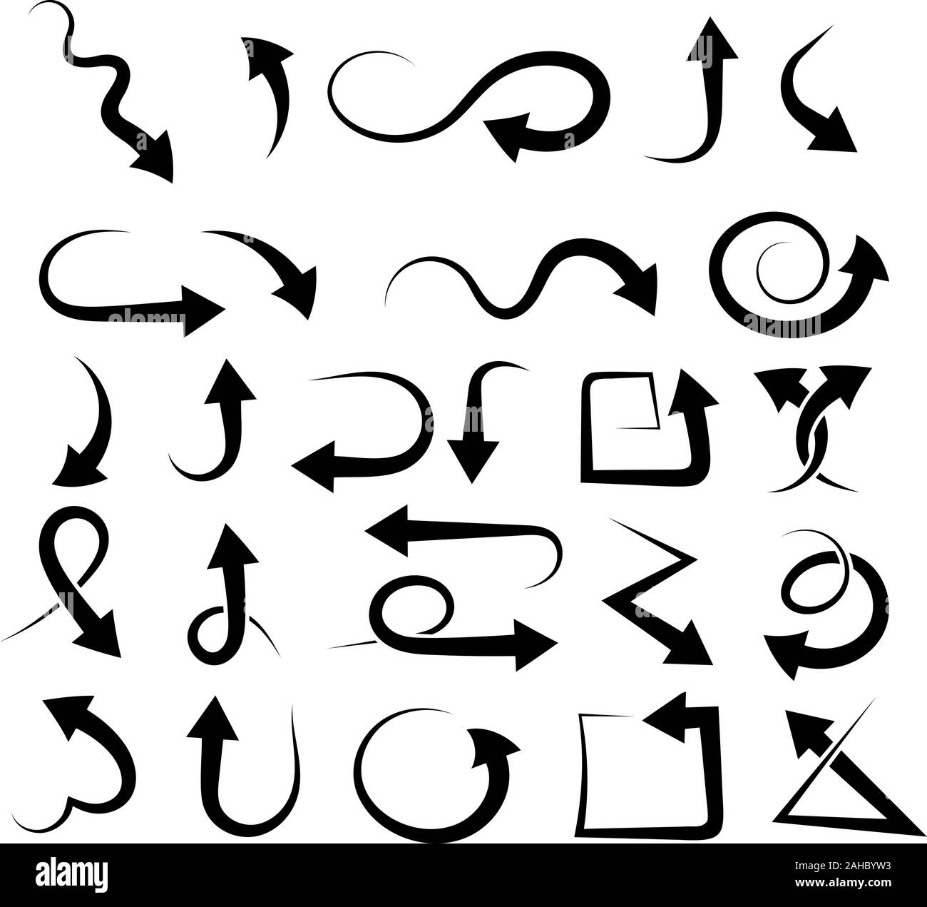 Jeu de flèches froissé noir Illustration de Vecteur Jeu de flèches froissé noir Illustration de Vecteur