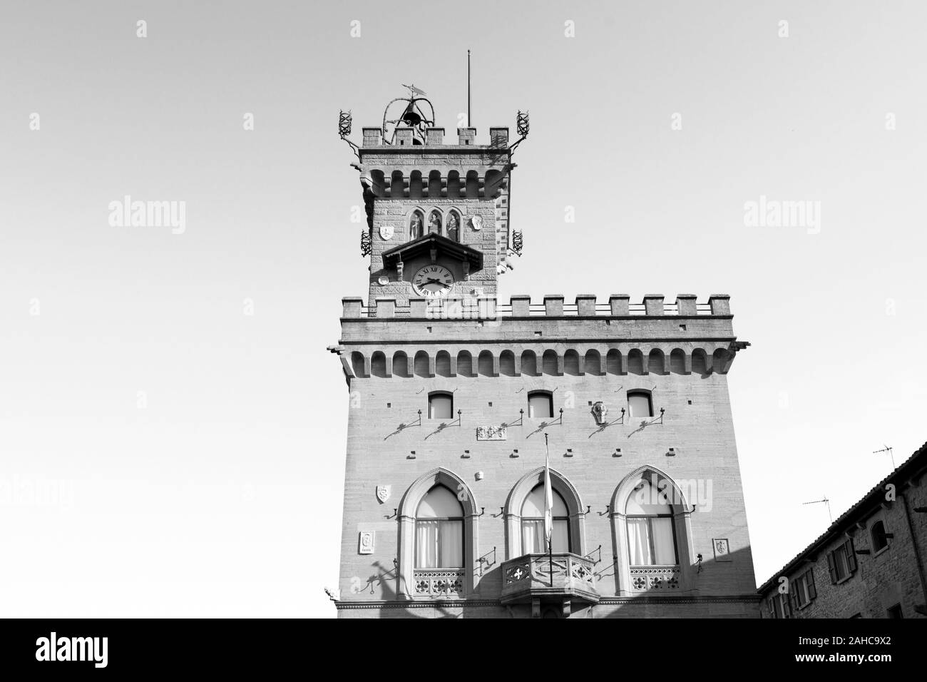 Palazzo Pubblico est l'hôtel de ville de la ville de Saint-Marin, c'est le bâtiment officiel du gouvernement Banque D'Images