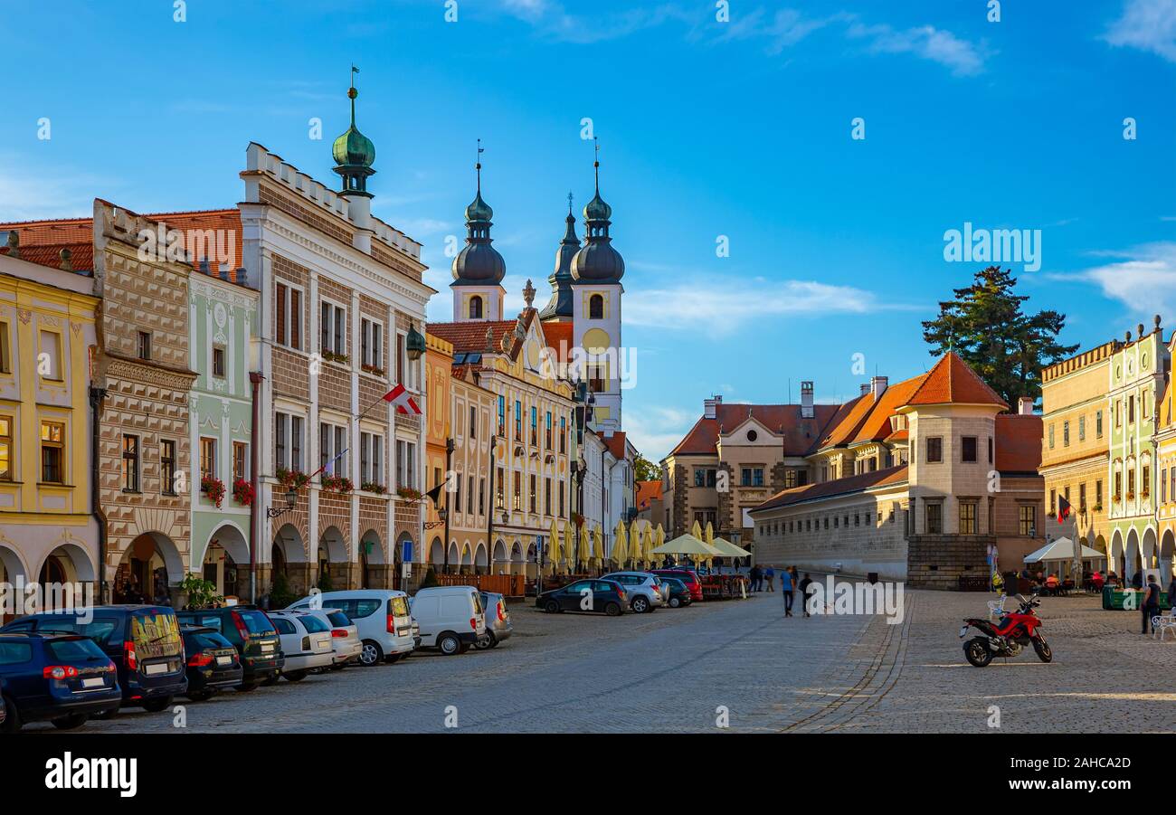 Les rues pittoresques de Telc. République tchèque Banque D'Images