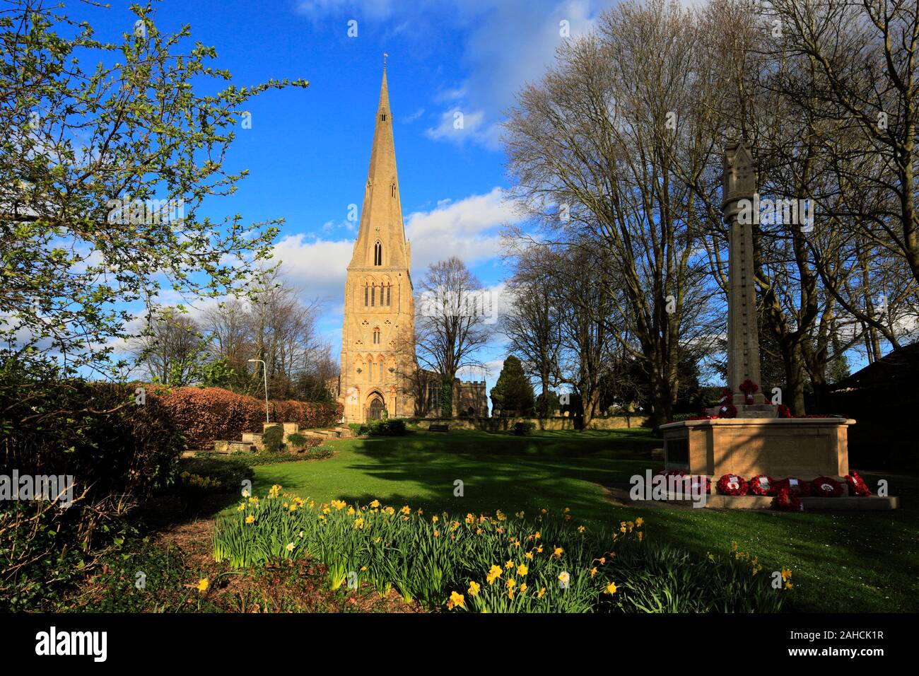 L'église paroissiale de St Peters, Raunds village, Northamptonshire, England, UK Banque D'Images