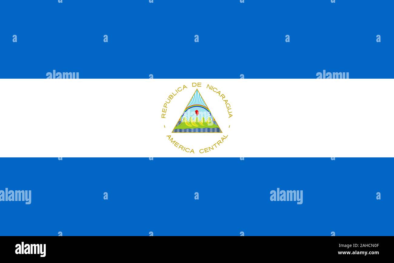 Grande télévision officielle du Nicaragua drapeau l'horizontale Banque D'Images