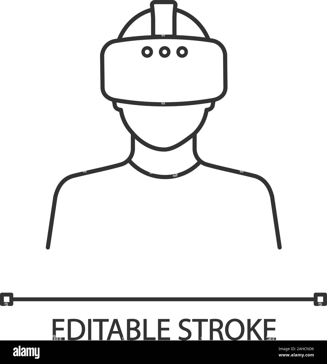 La réalité virtuelle player icône linéaire. Fine ligne illustration. VR Player. L'homme avec masque de VR, lunettes, casque. Symbole de contour. Dra contour isolé du vecteur Illustration de Vecteur La réalité virtuelle player icône linéaire. Fine ligne illustration. VR Player. L'homme avec masque de VR, lunettes, casque. Symbole de contour. Dra contour isolé du vecteur Illustration de Vecteur