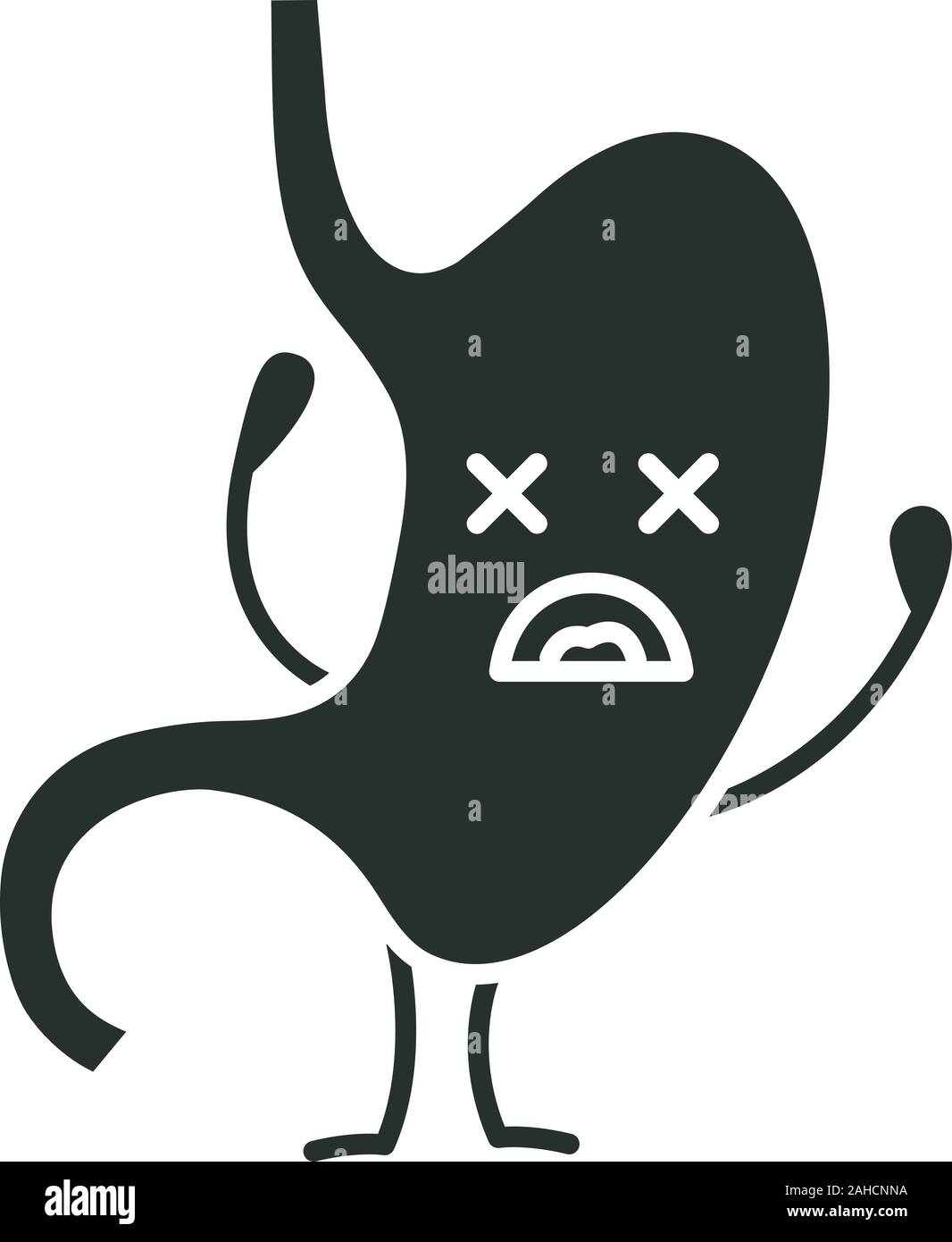 Smiling thymus icône glyphe. Symbole de Silhouette. Heureux d'organes hématopoïétiques primaires. Système immunitaire sain. L'espace négatif. Vector isolated illustra Illustration de Vecteur