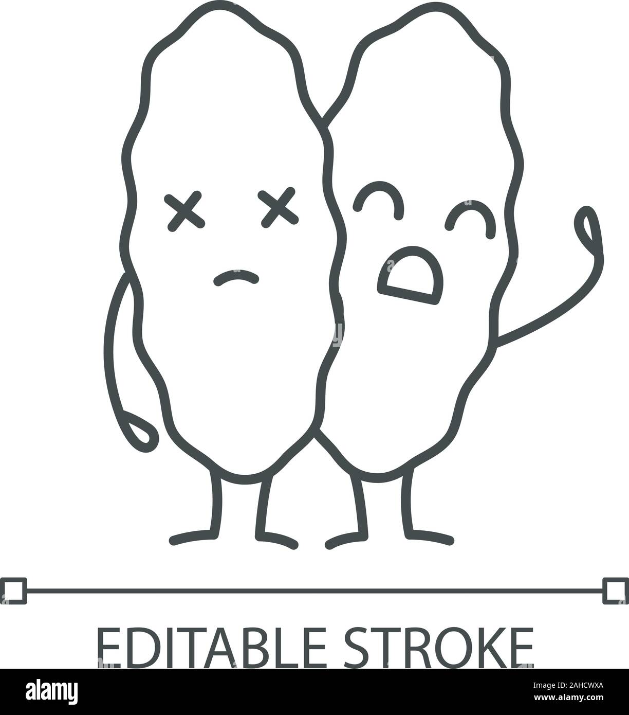 Smiling thymus icône linéaire. Fine ligne illustration. Heureux d'organes hématopoïétiques primaires. Système immunitaire sain. Symbole de contour. Vector ou isolés Illustration de Vecteur