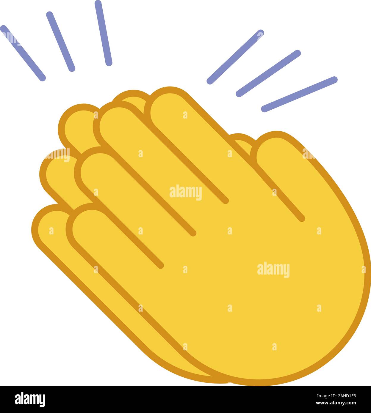 Des mains mains couleur emoji icône. Geste d'applaudissements ...