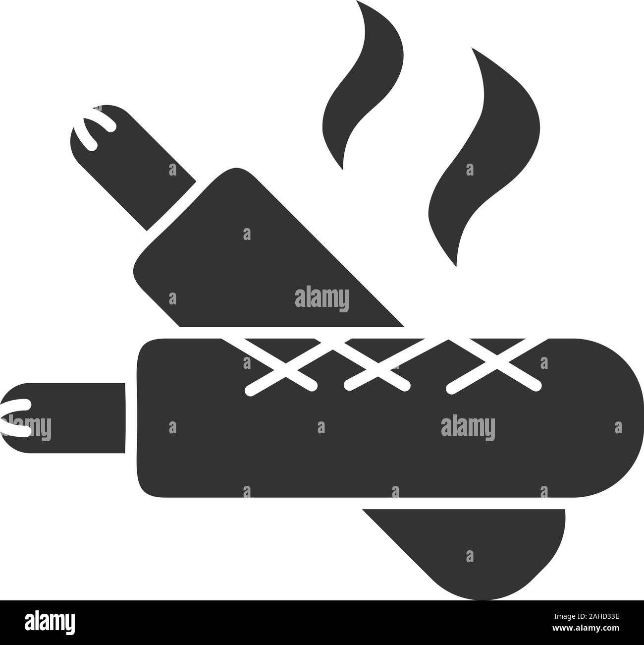 Hot dog français icône glyphe. Les saucisses dans la pâte. Symbole de Silhouette. L'espace négatif. Vector illustration isolé Illustration de Vecteur